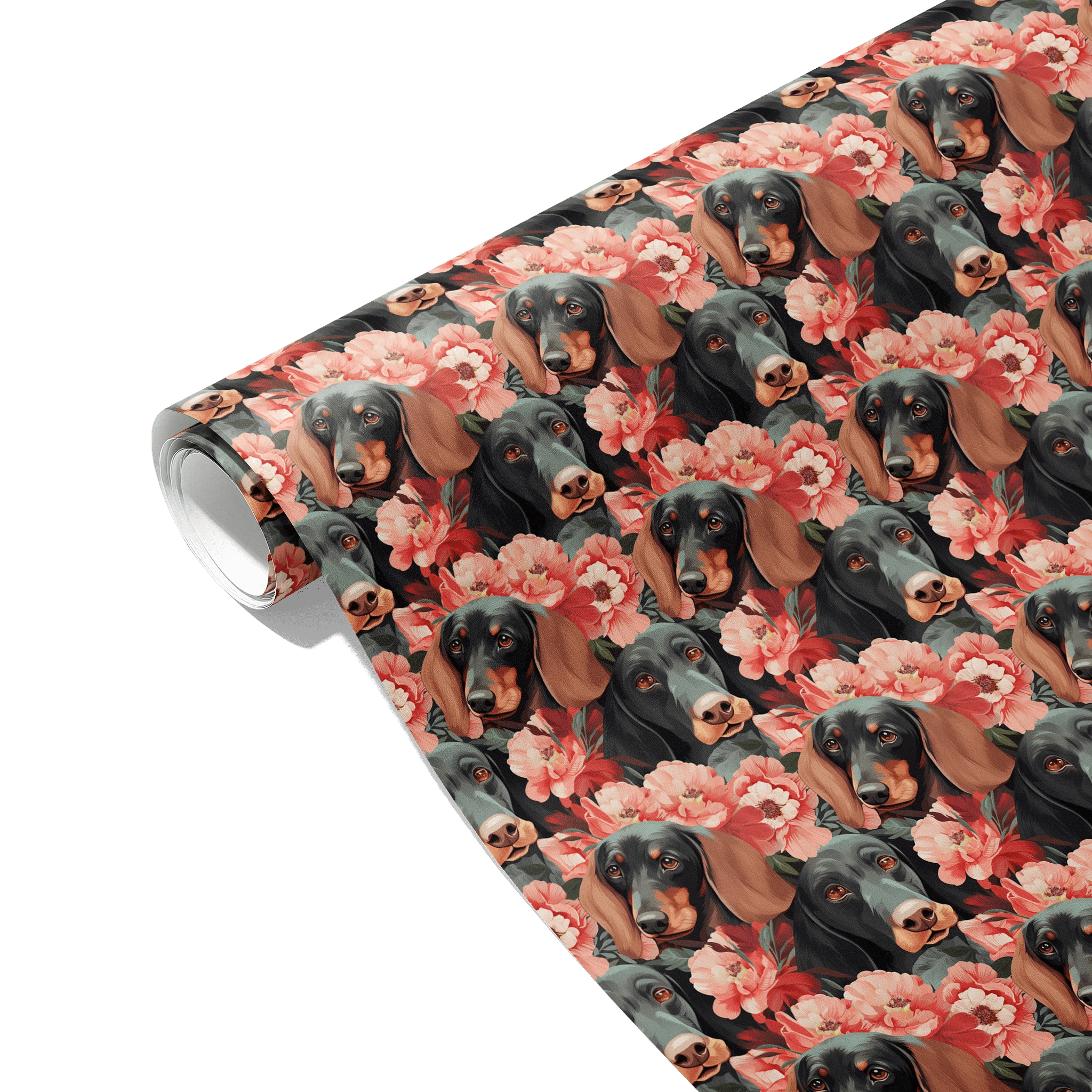 Adorable Dachshund Bouquet Gift Wrapping Paper