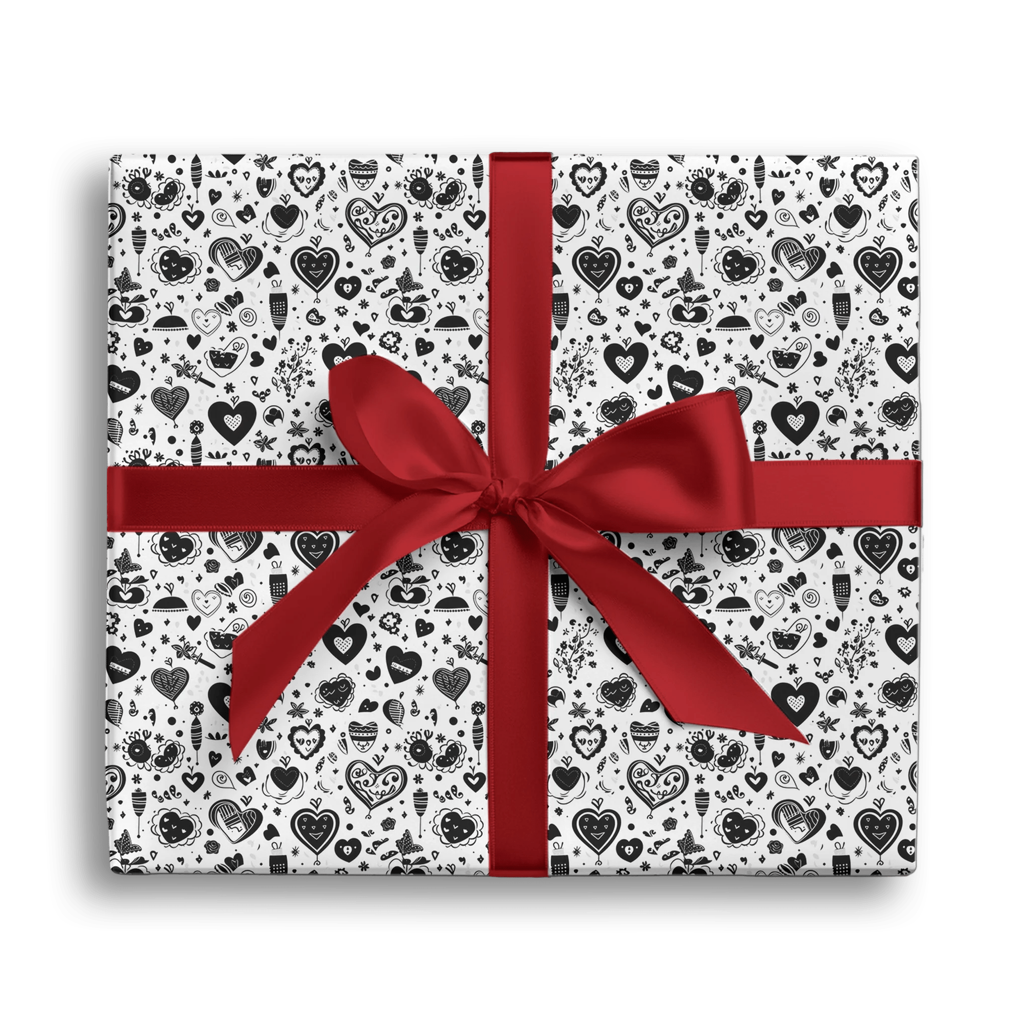 Funky Monochrome Love Gift Wrapping Paper