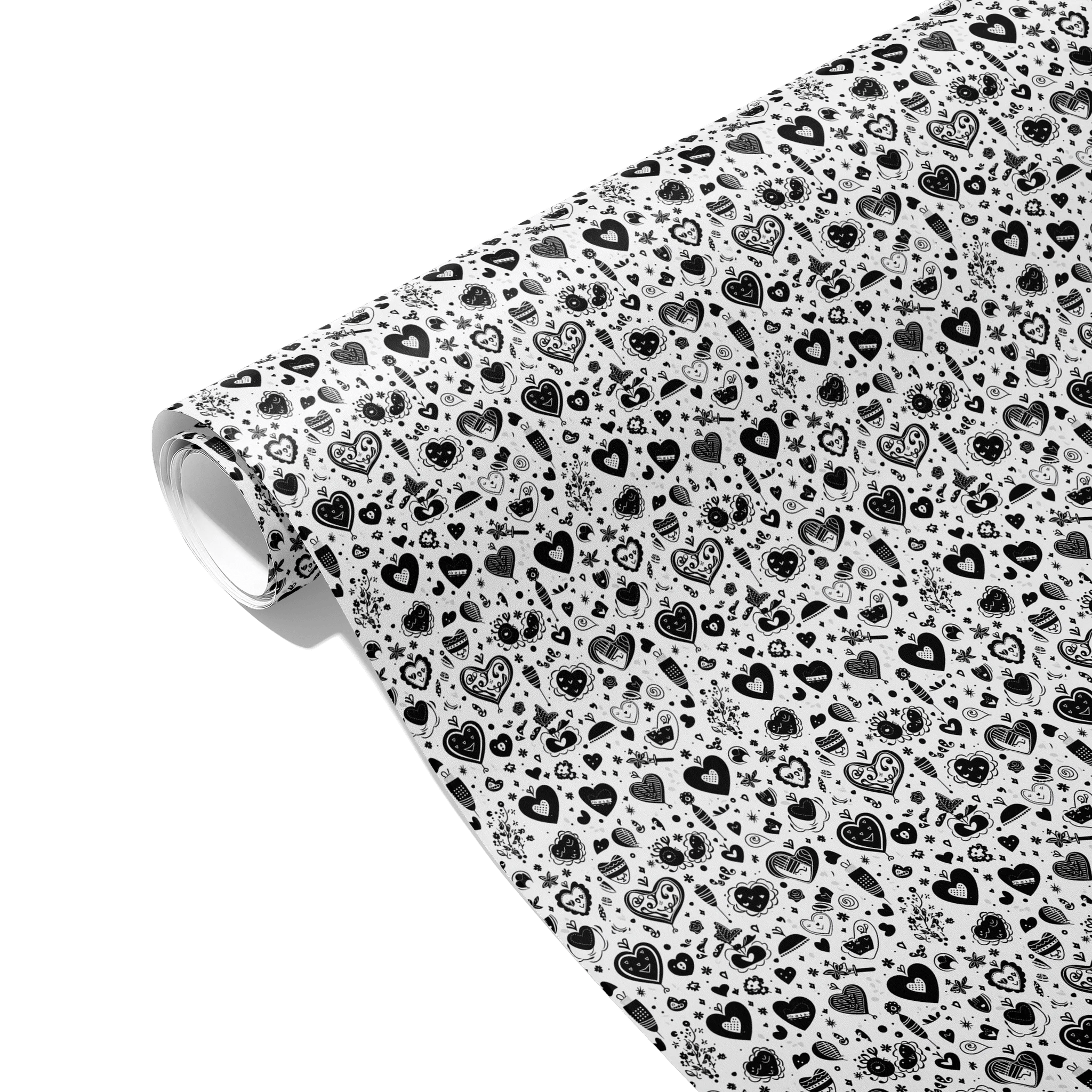 Funky Monochrome Love Gift Wrapping Paper