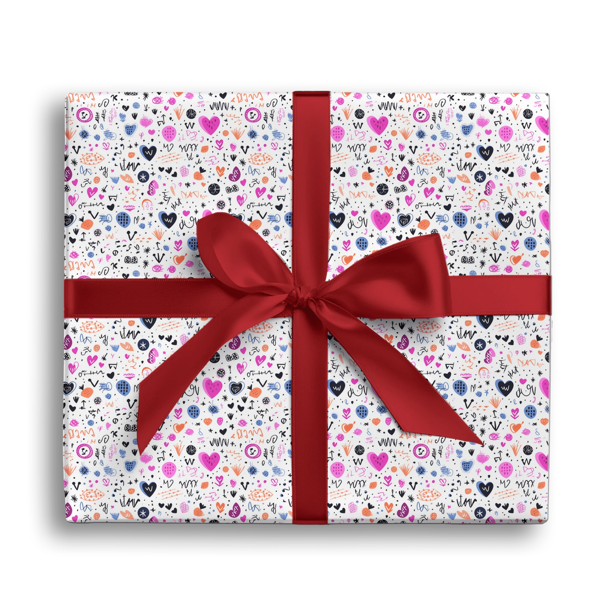 Funky Love Scribbles Gift Wrapping Paper