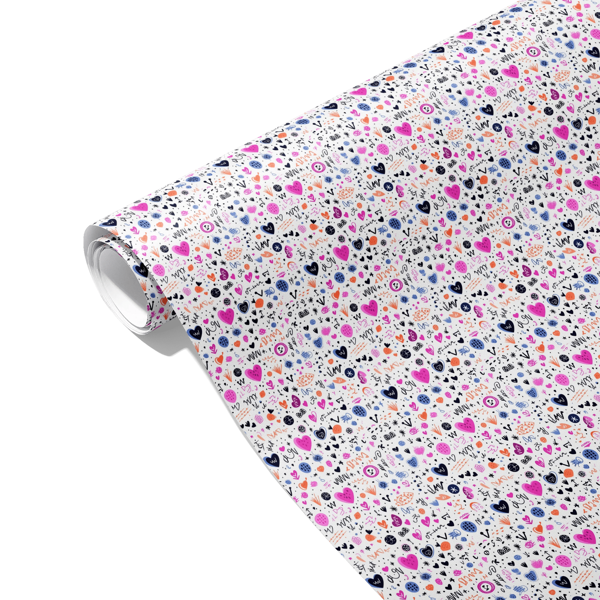 Funky Love Scribbles Gift Wrapping Paper