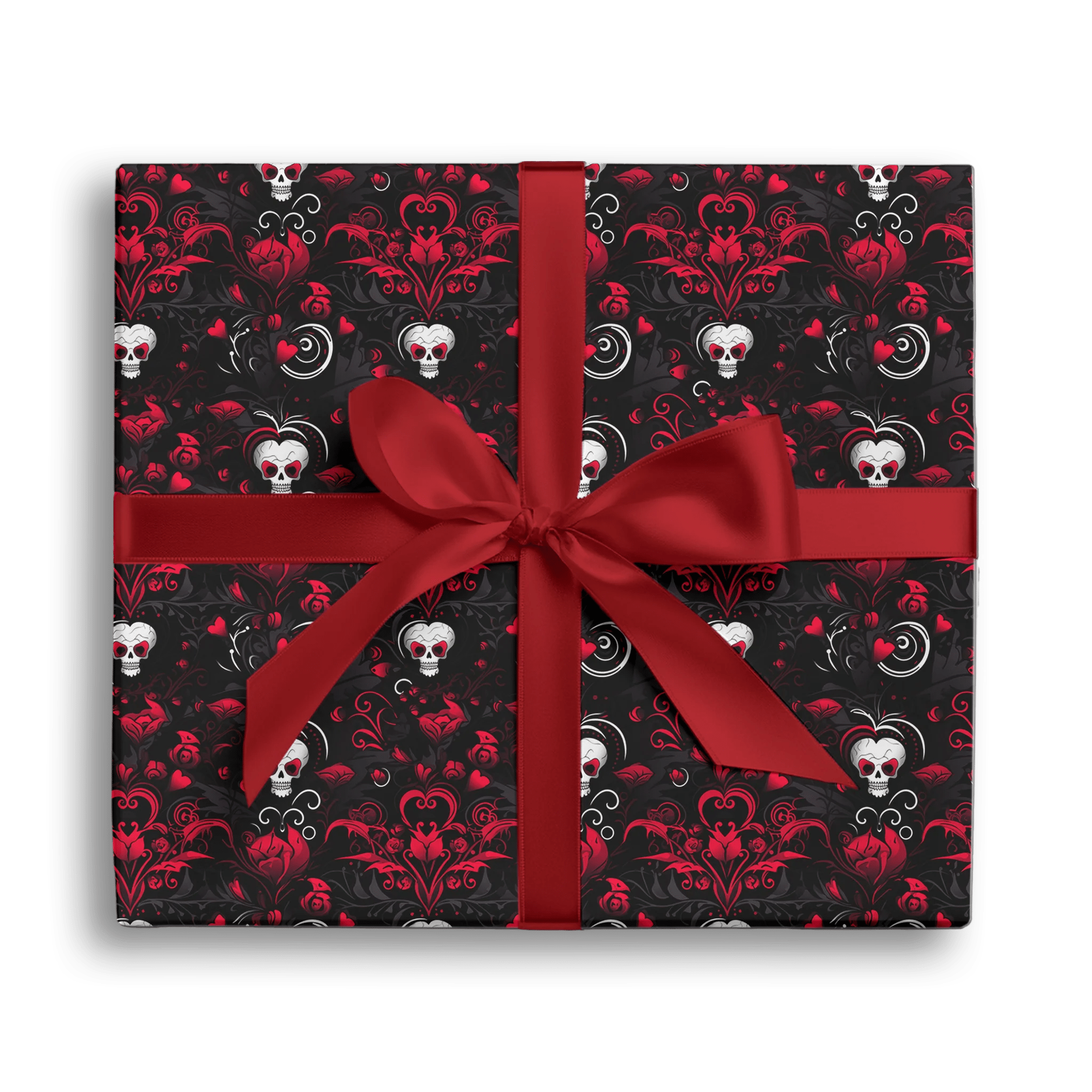 Hearts And Skulls Gift Wrapping Paper