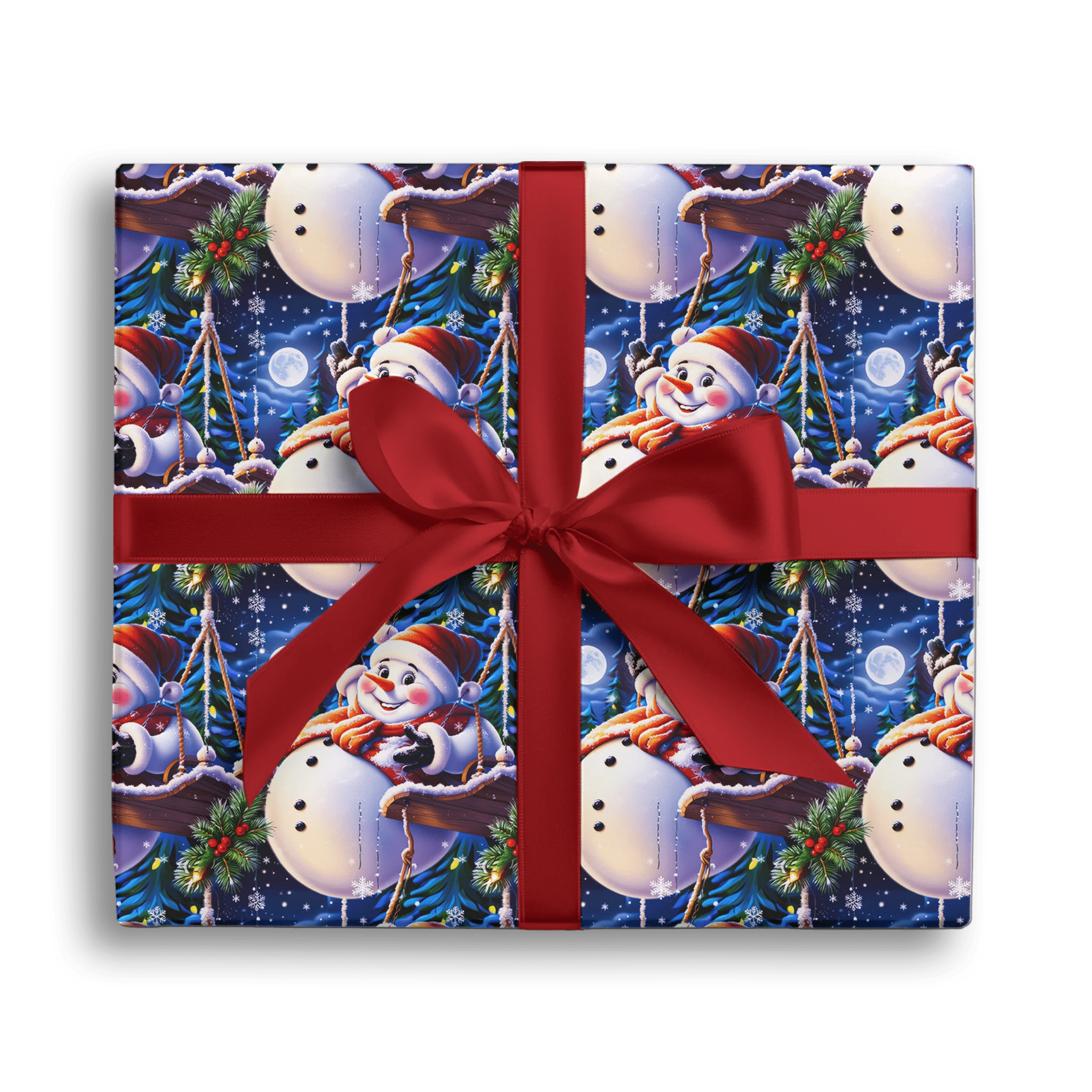 Snowman’s Swing Set Gift Wrapping Paper