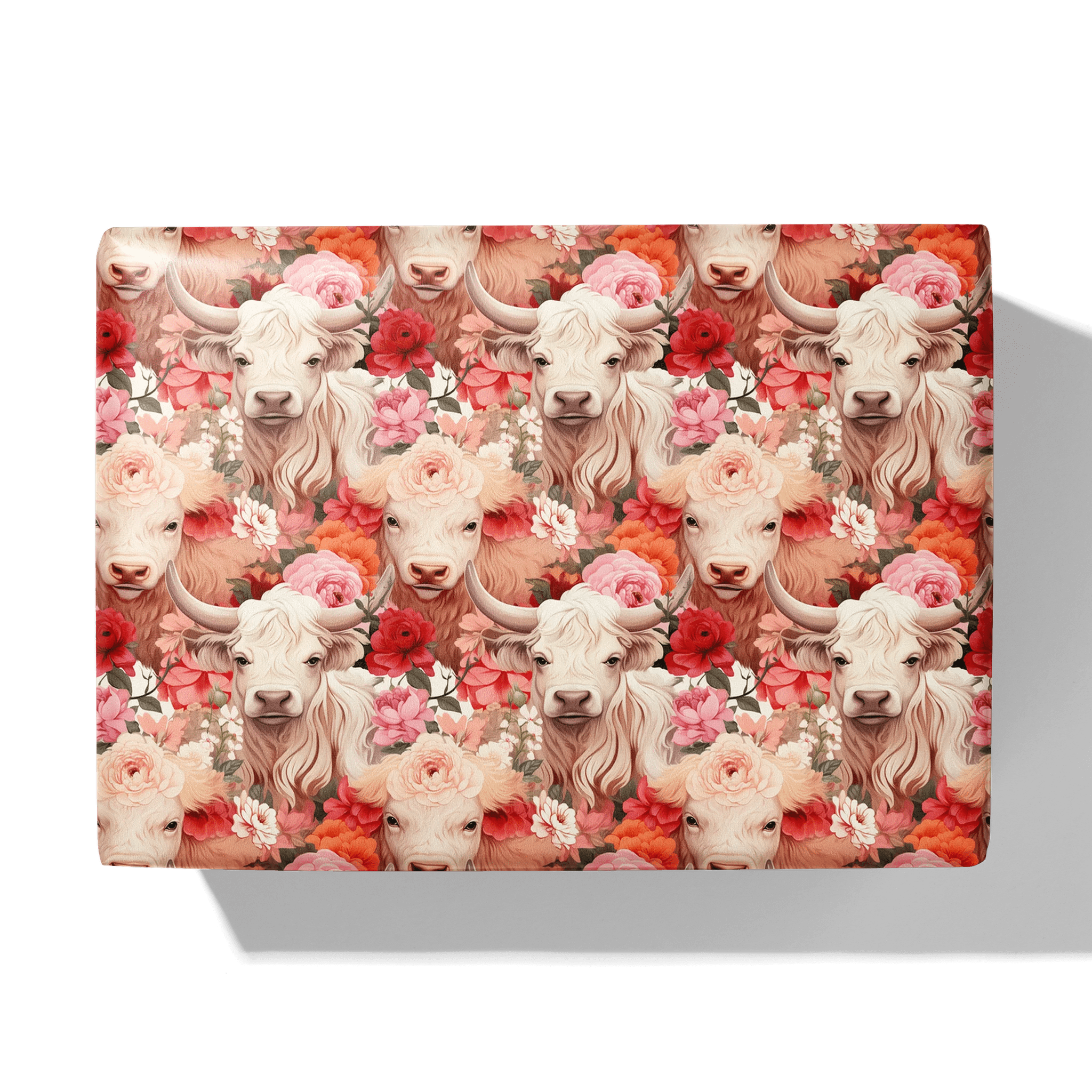 Rustic Floral Bovine Gift Wrapping Paper