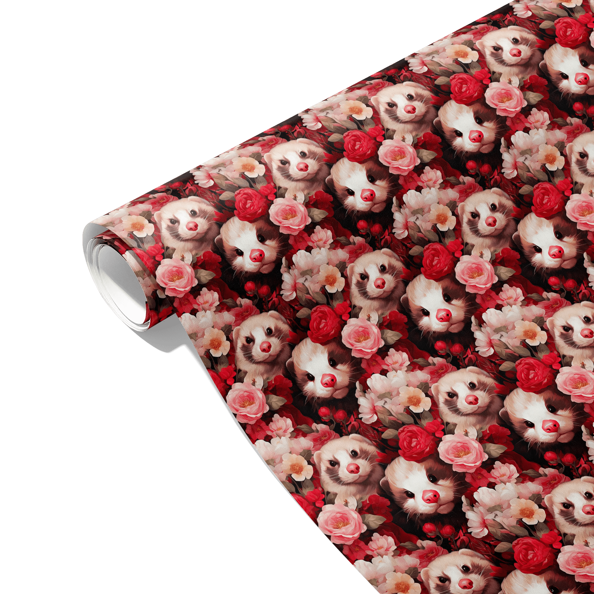 Curious Floral Ferrets Gift Wrapping Paper
