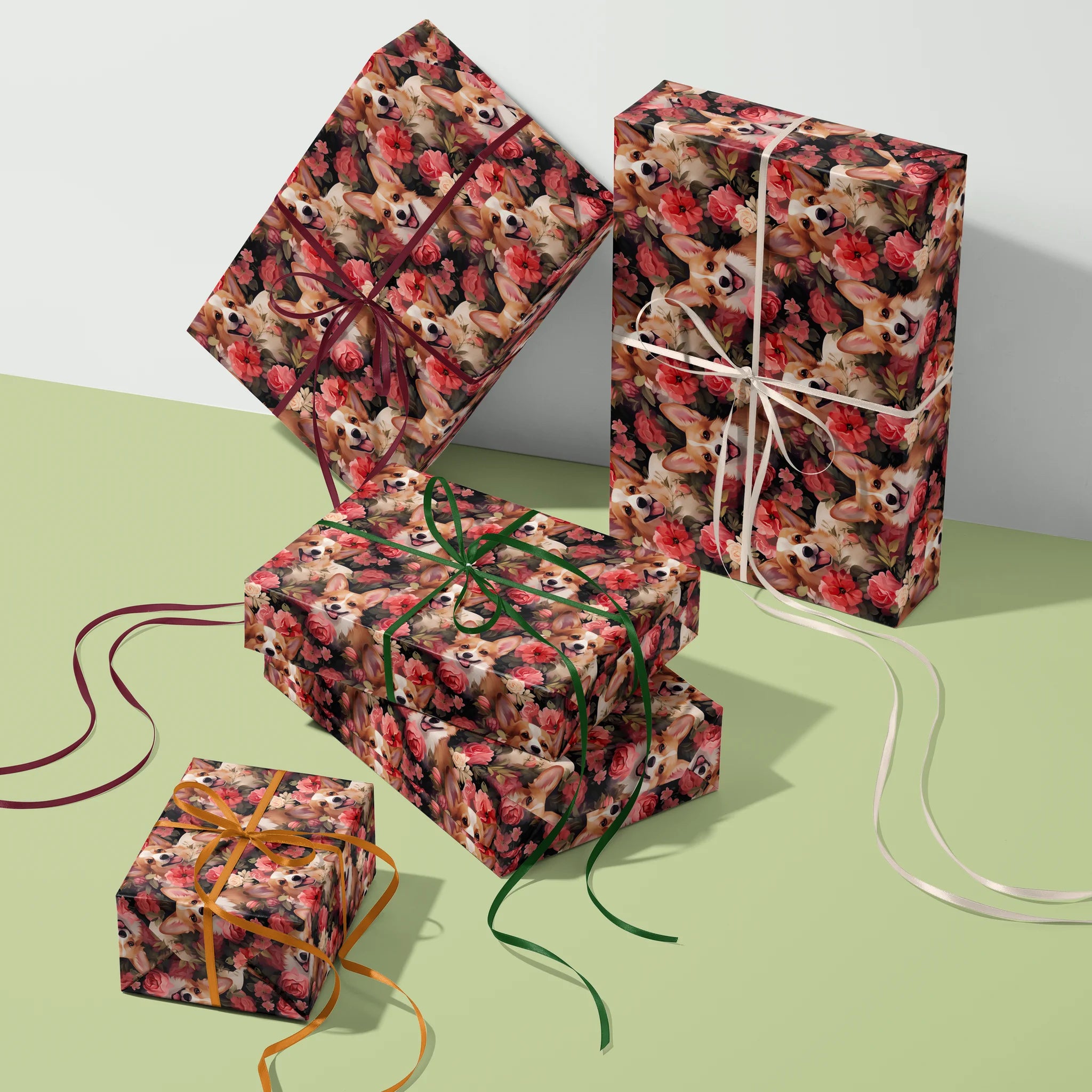 Blossoming Canine Joy Gift Wrapping Paper