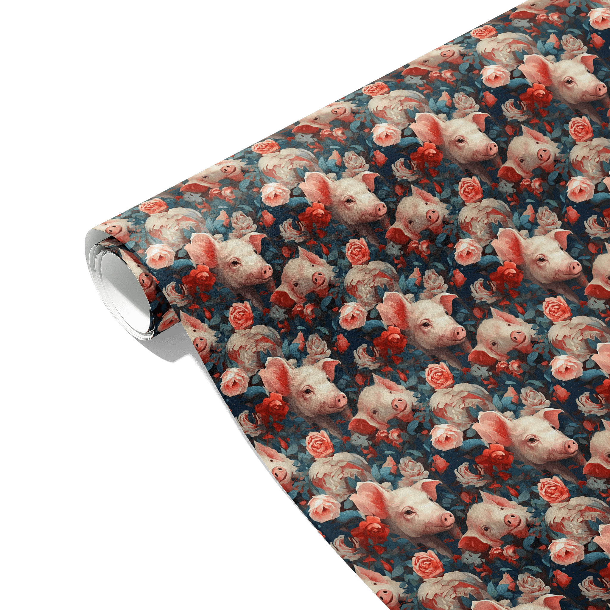 Piggy In Petals Gift Wrapping Paper