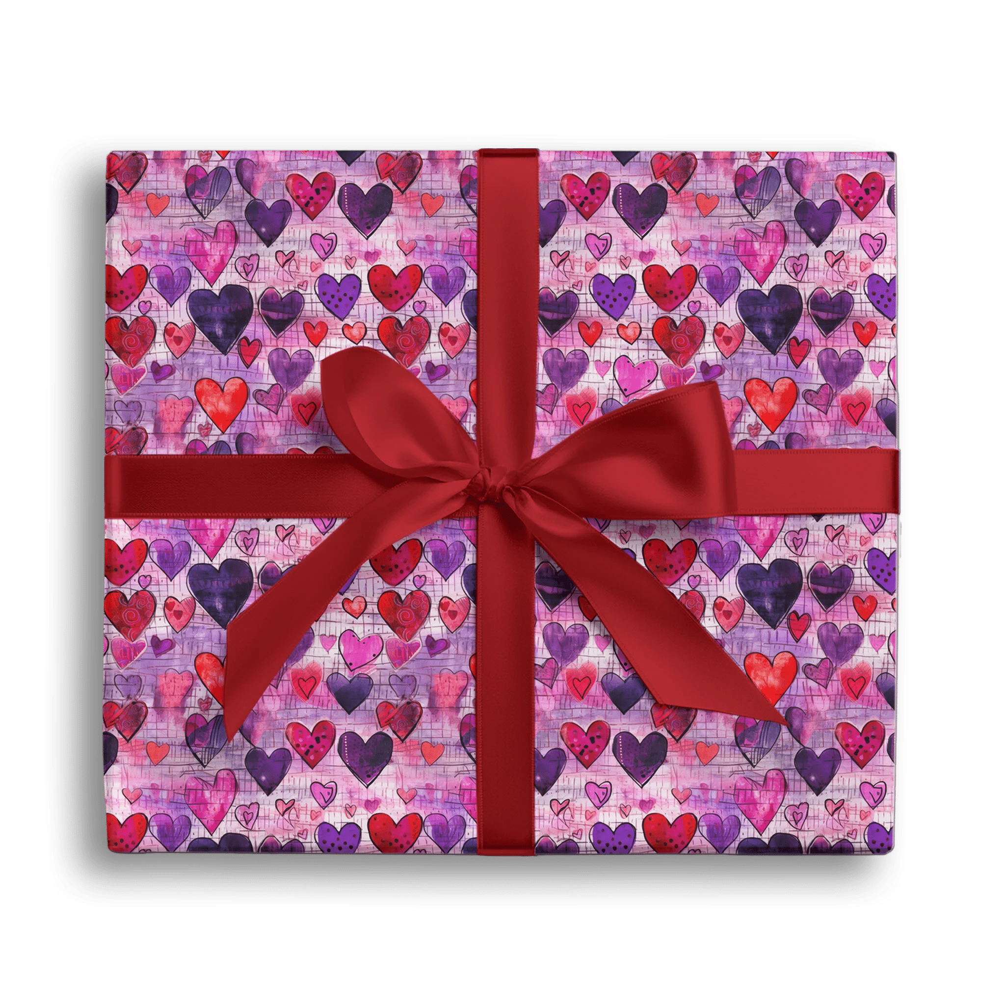 Purple Hearts Rock Gift Wrapping Paper