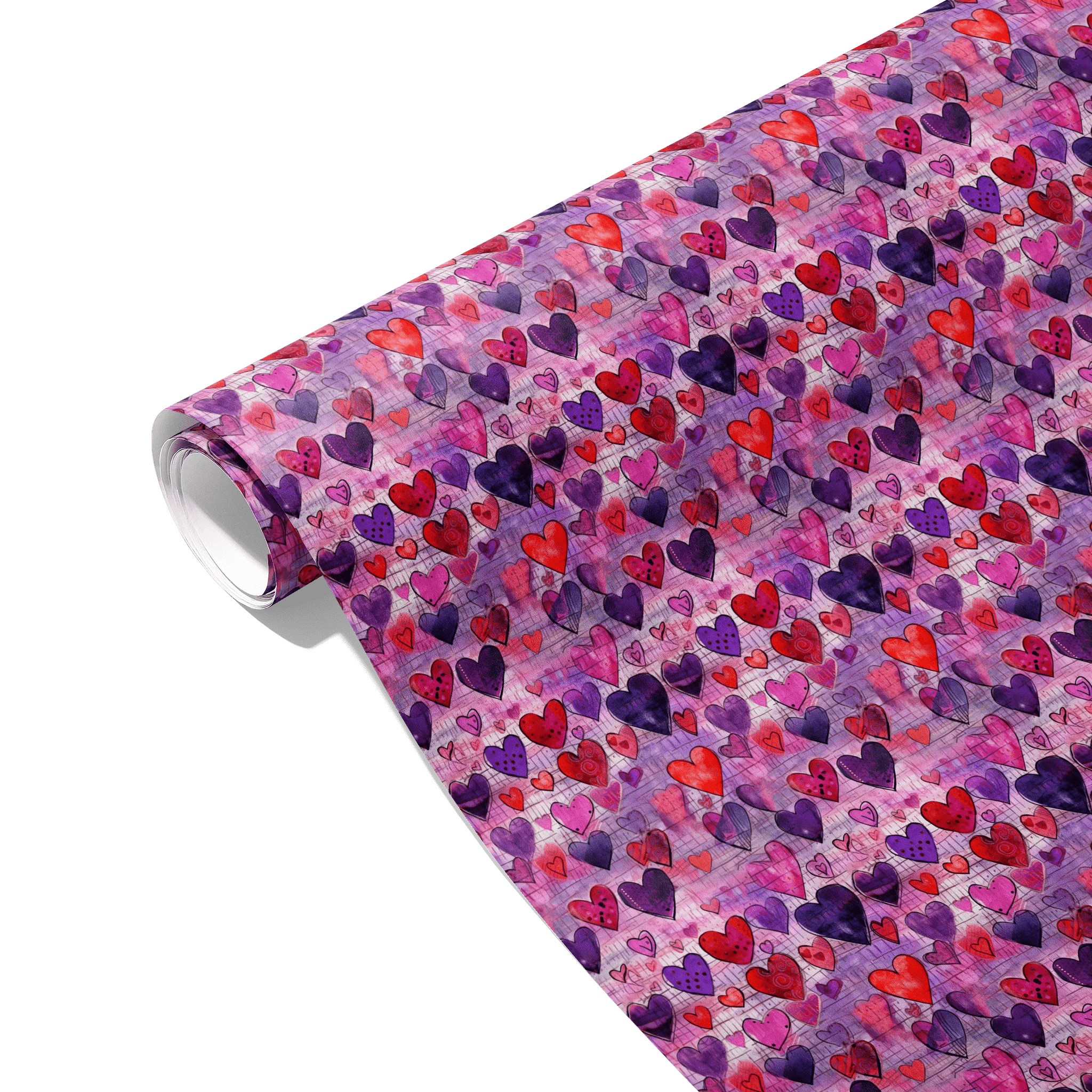 Purple Hearts Rock Gift Wrapping Paper