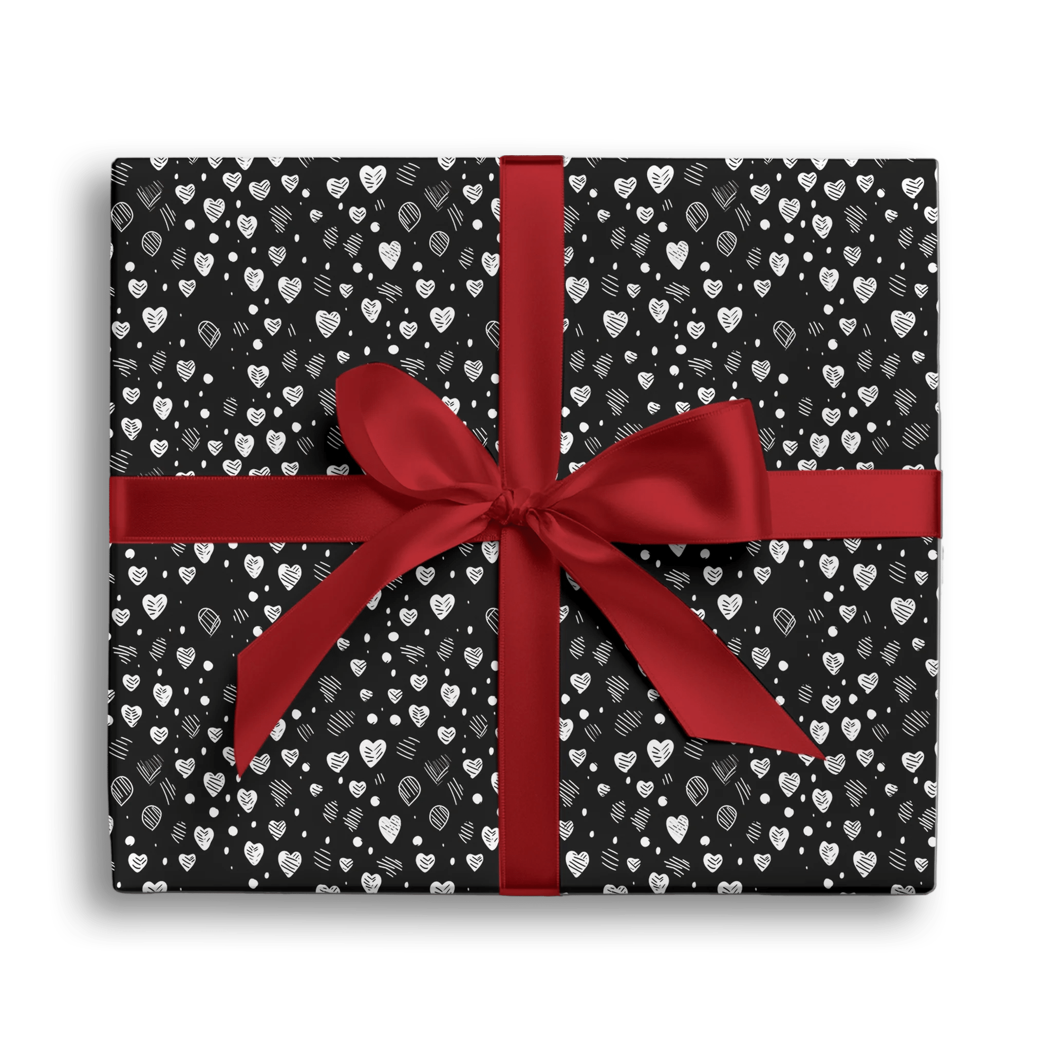 Black And Shiny Love Gift Wrapping Paper