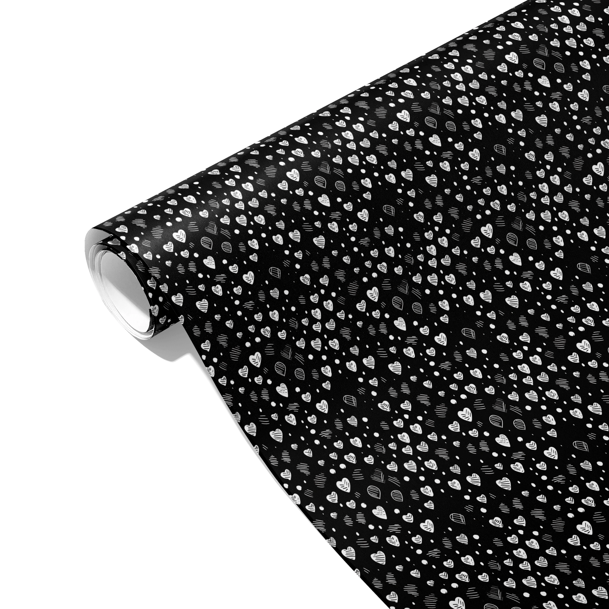 Black And Shiny Love Gift Wrapping Paper