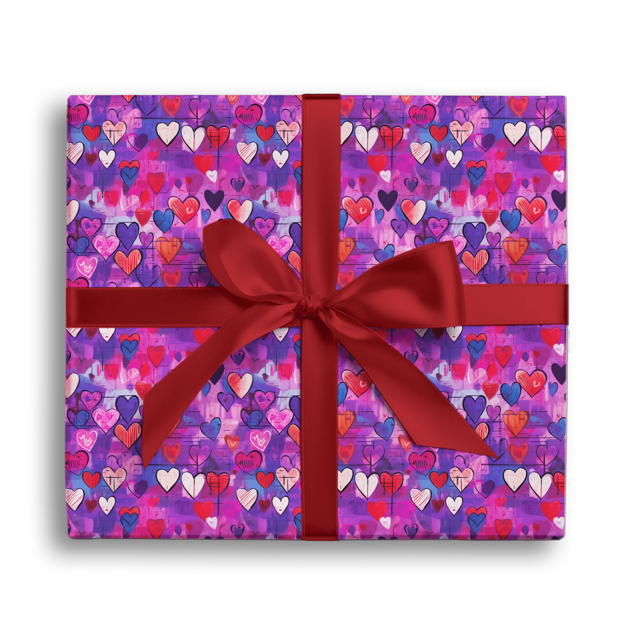 Colorful Heart Rain Gift Wrapping Paper