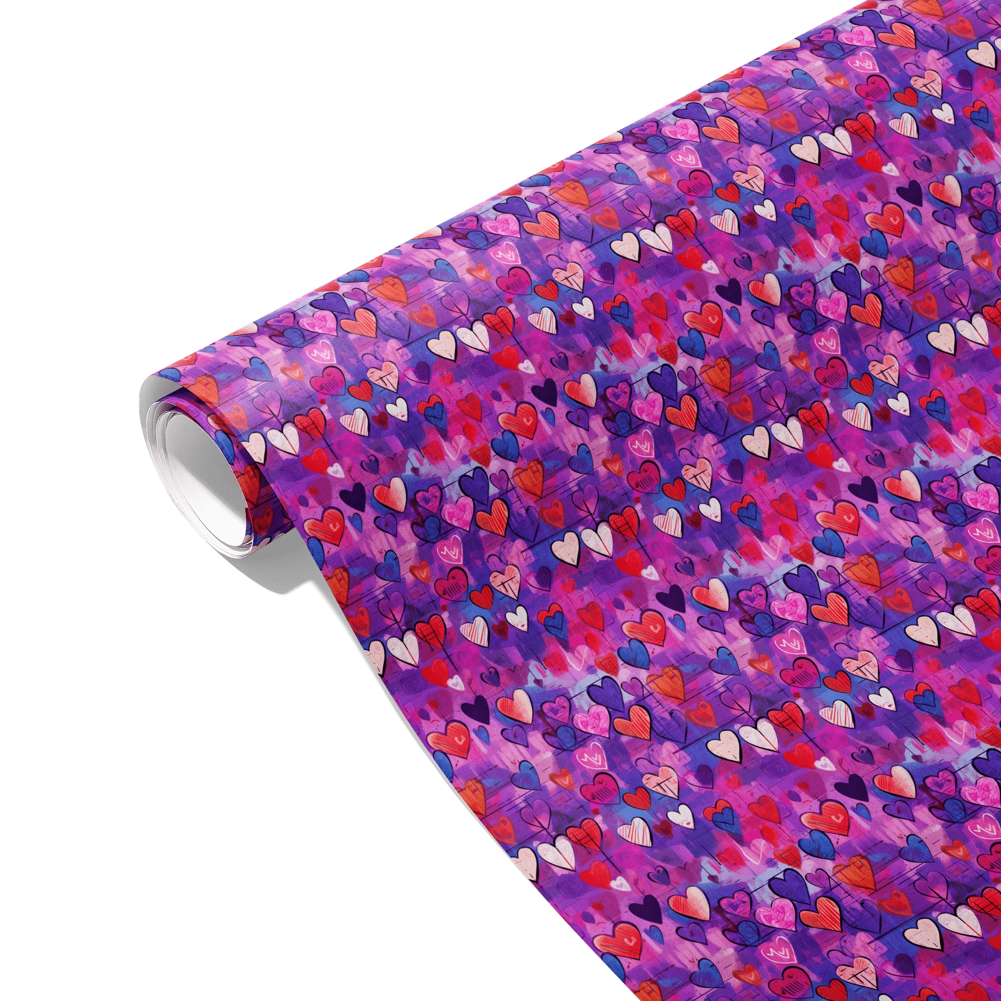 Colorful Heart Rain Gift Wrapping Paper