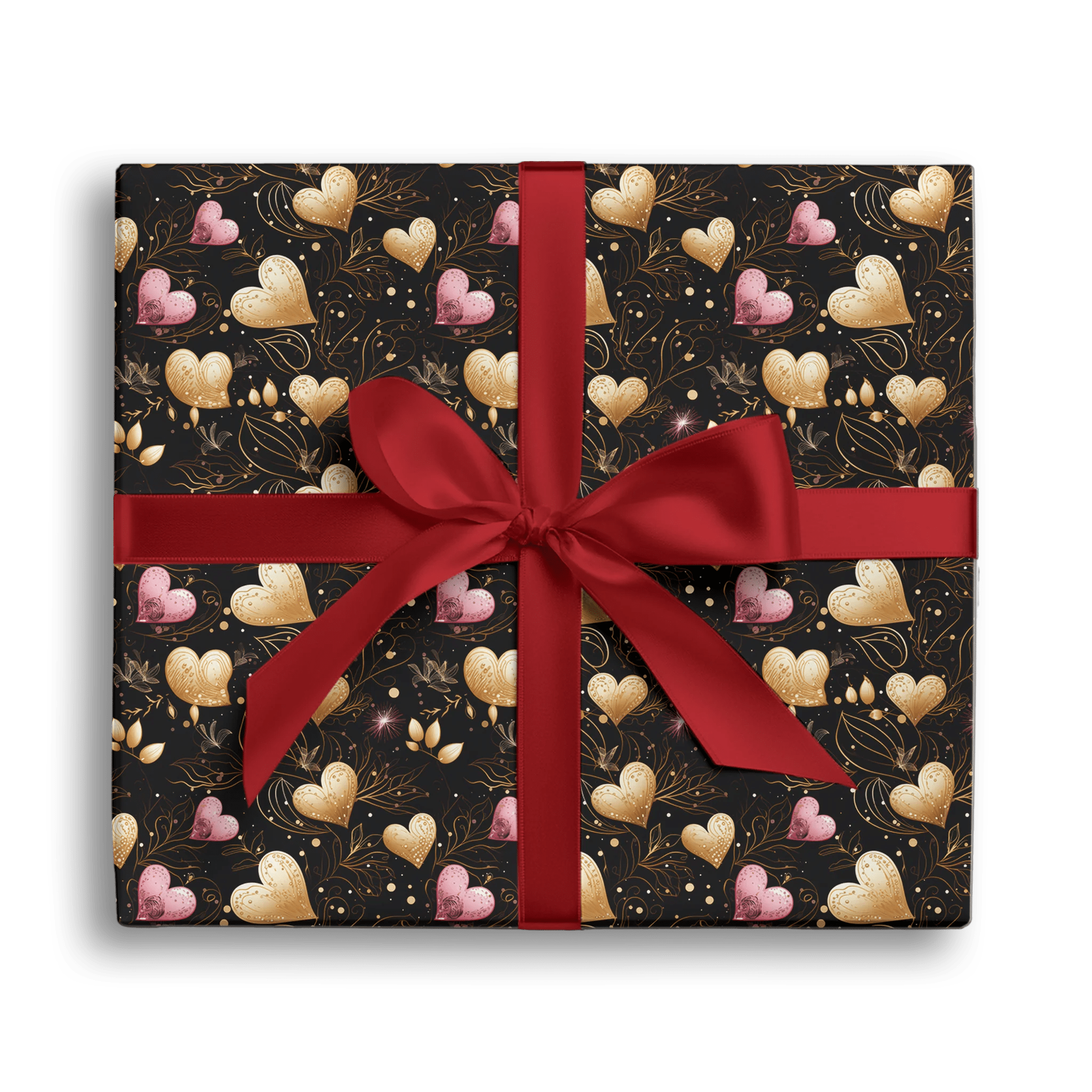 Golden Heart Garden Gift Wrapping Paper