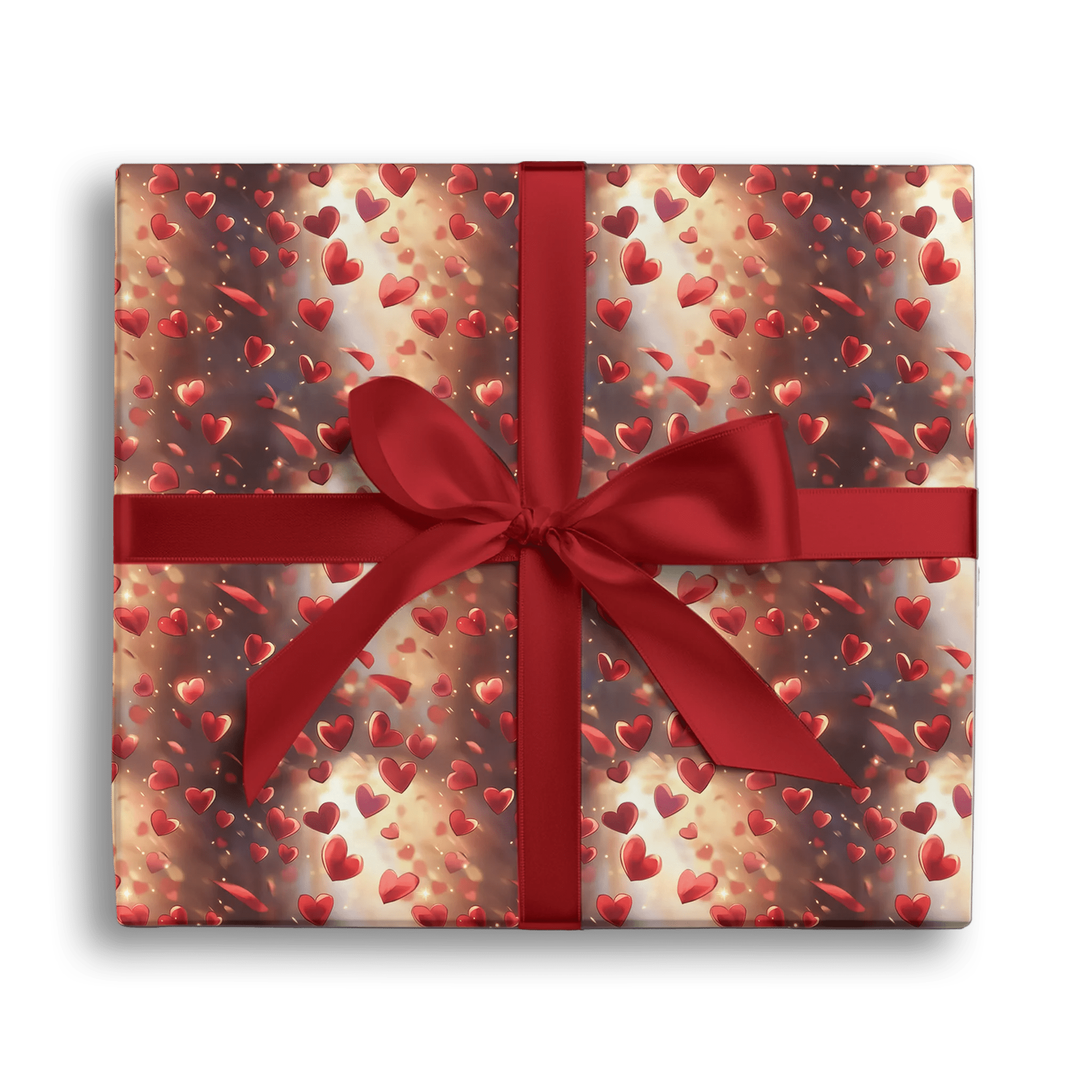 Sparkling Heartfall Gift Wrapping Paper