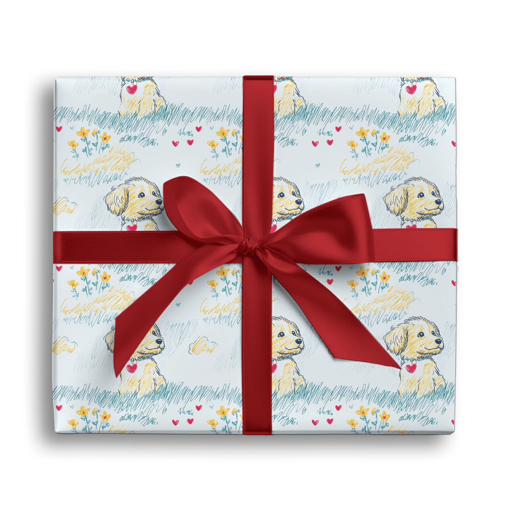 Golden Pup Love Gift Wrapping Paper