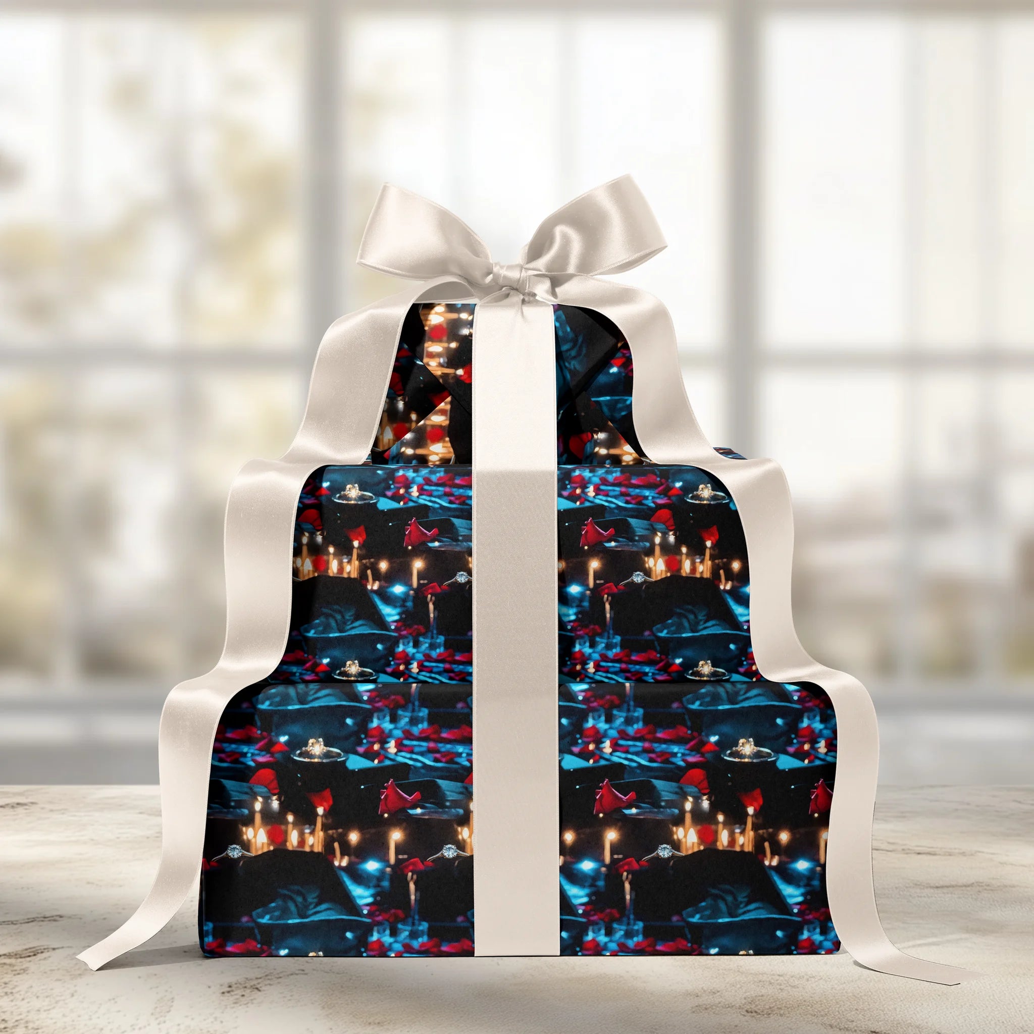 Candlelit Romance Gift Wrapping Paper
