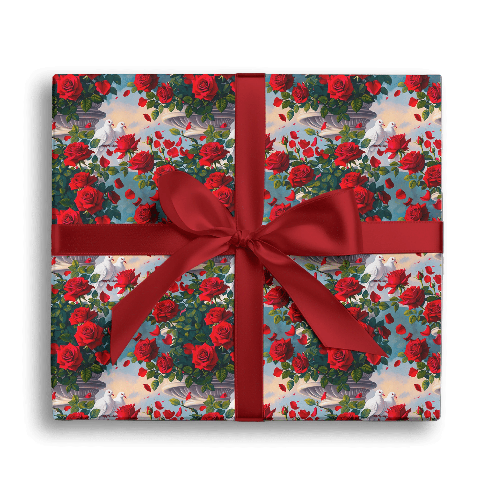 Romantic Rose Cascade Gift Wrapping Paper