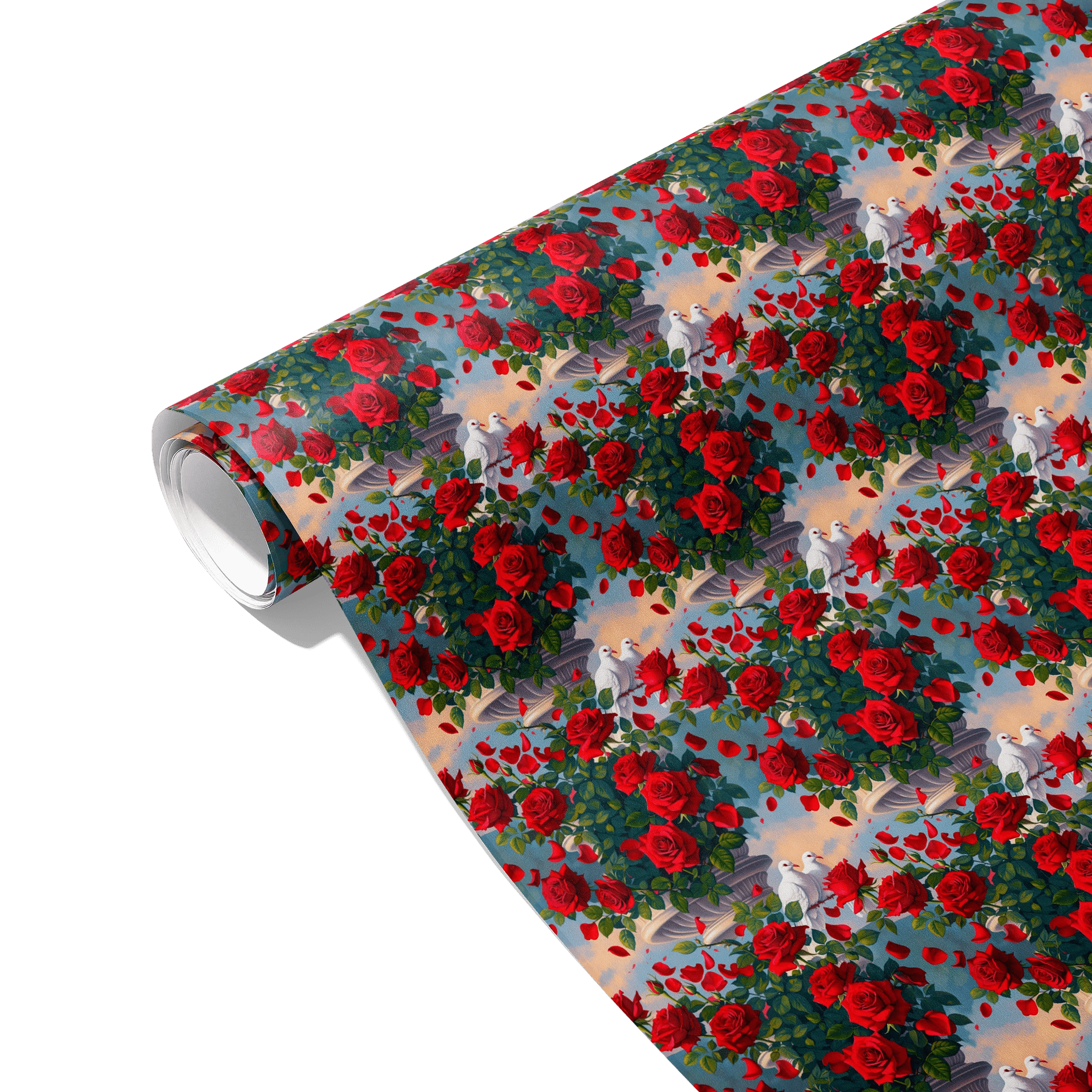 Romantic Rose Cascade Gift Wrapping Paper