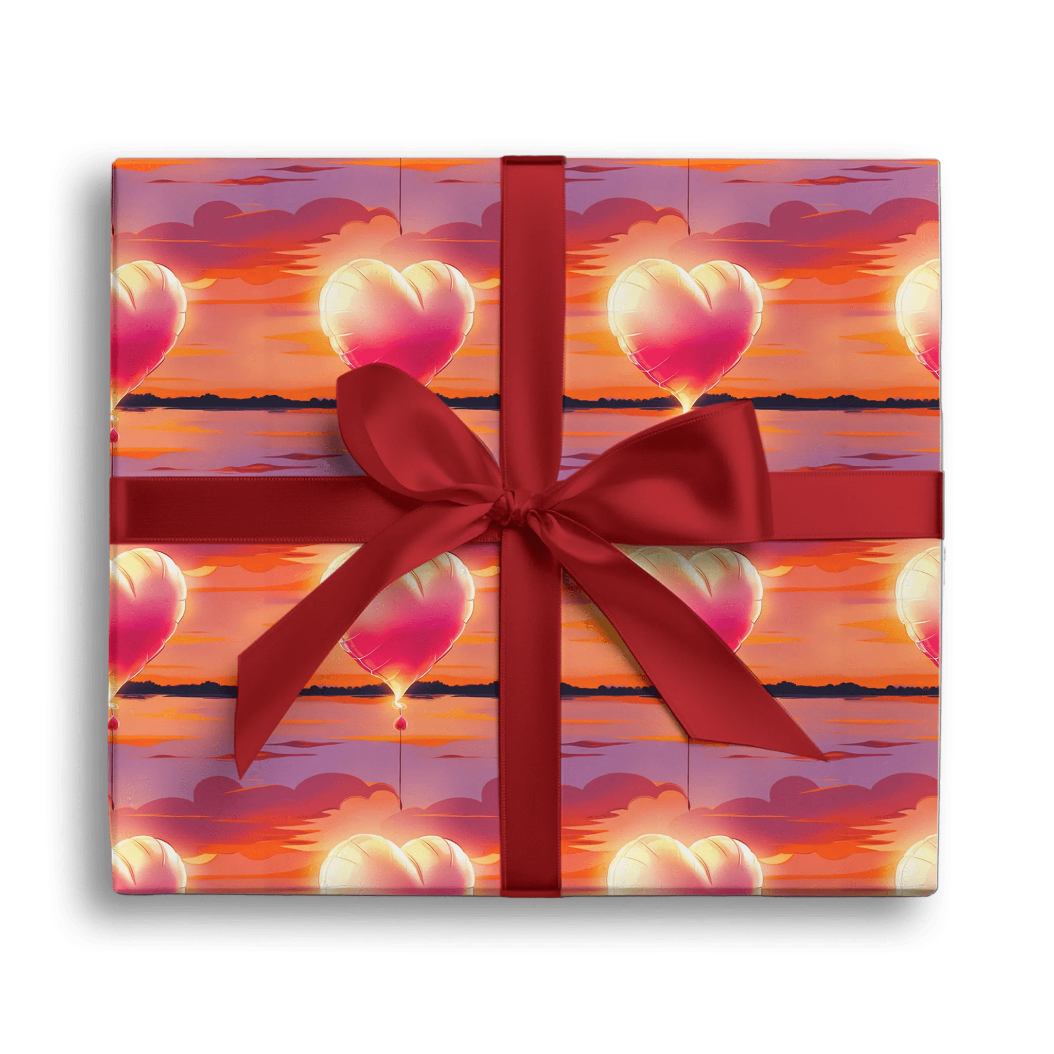 Glowing Floating Love Gift Wrapping Paper