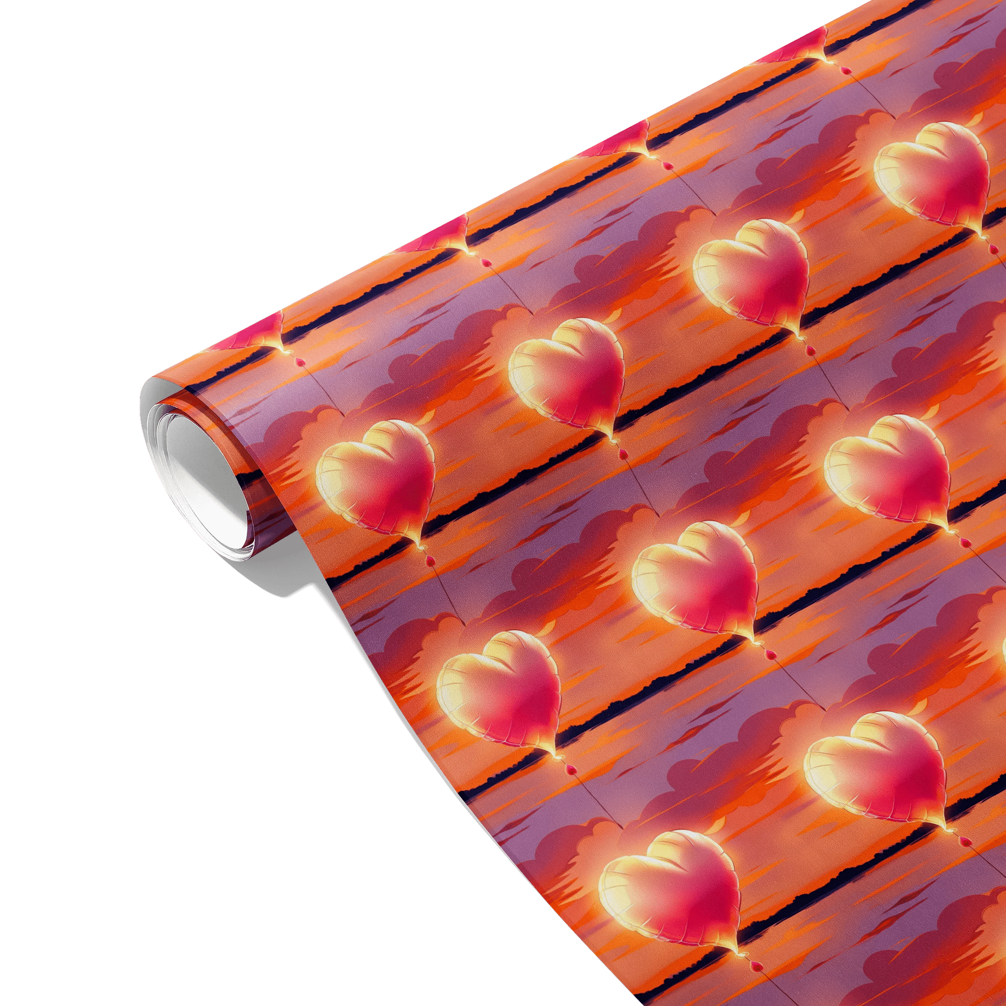 Glowing Floating Love Gift Wrapping Paper
