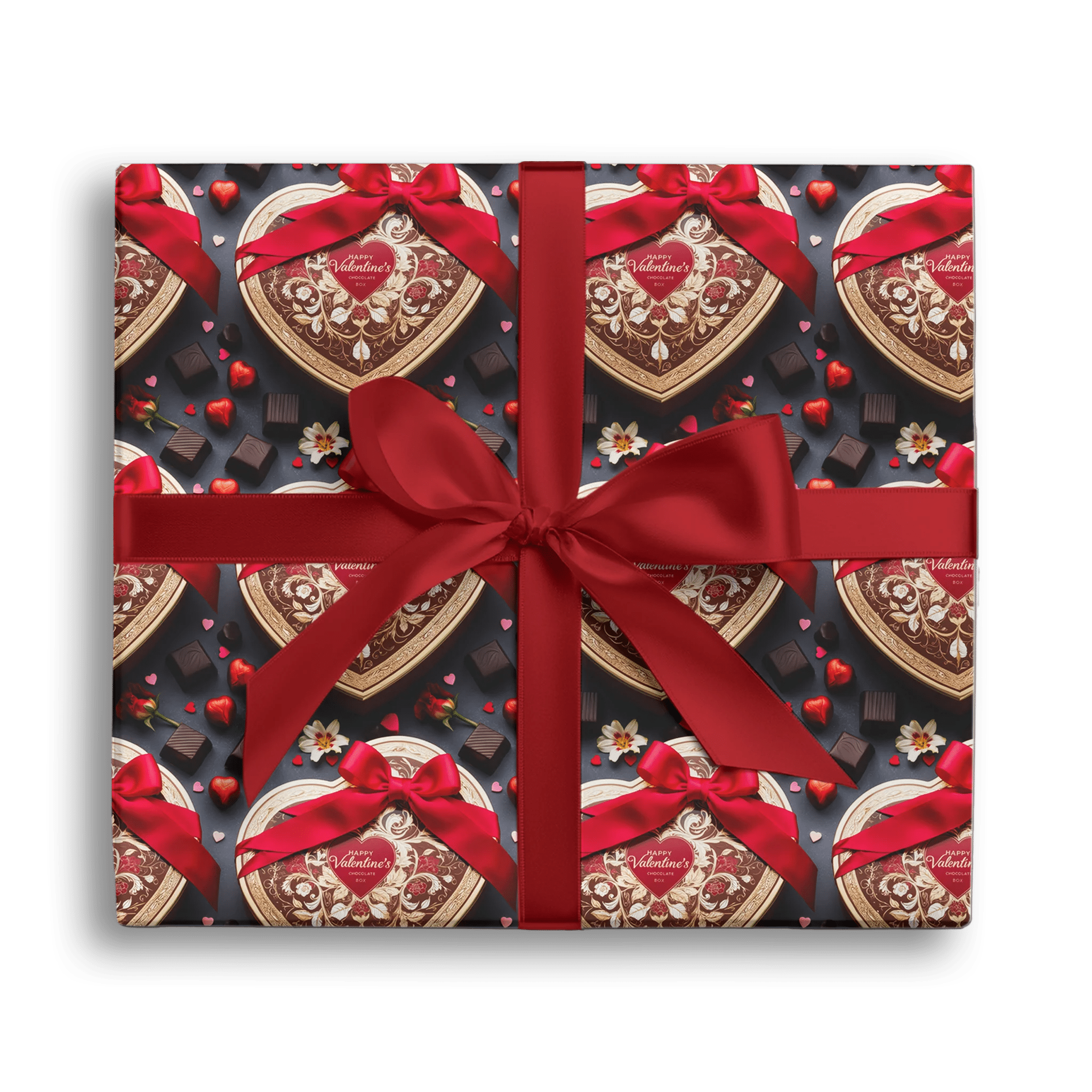 Love Heart Box Gift Wrapping Paper