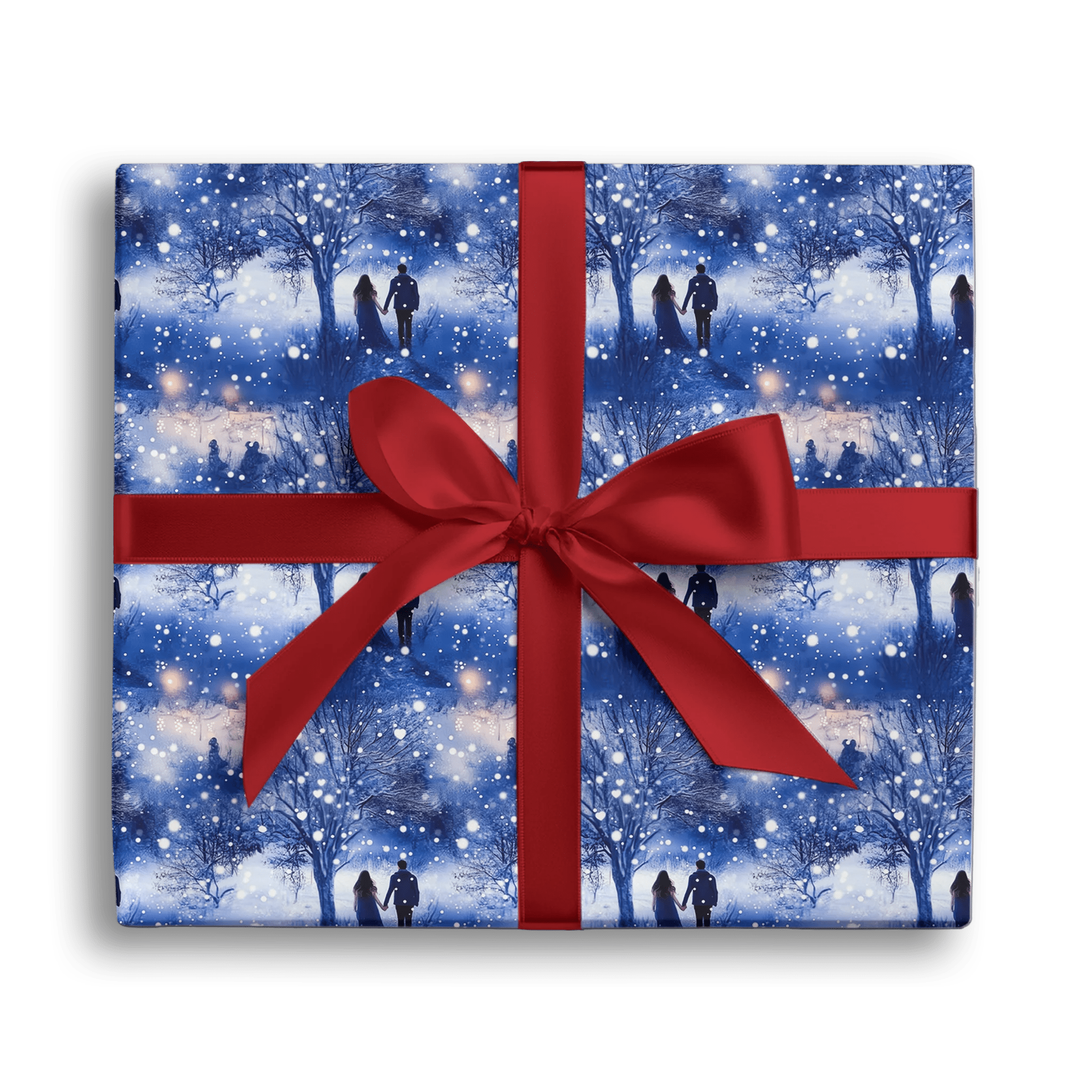 Snowy Love Date Gift Wrapping Paper