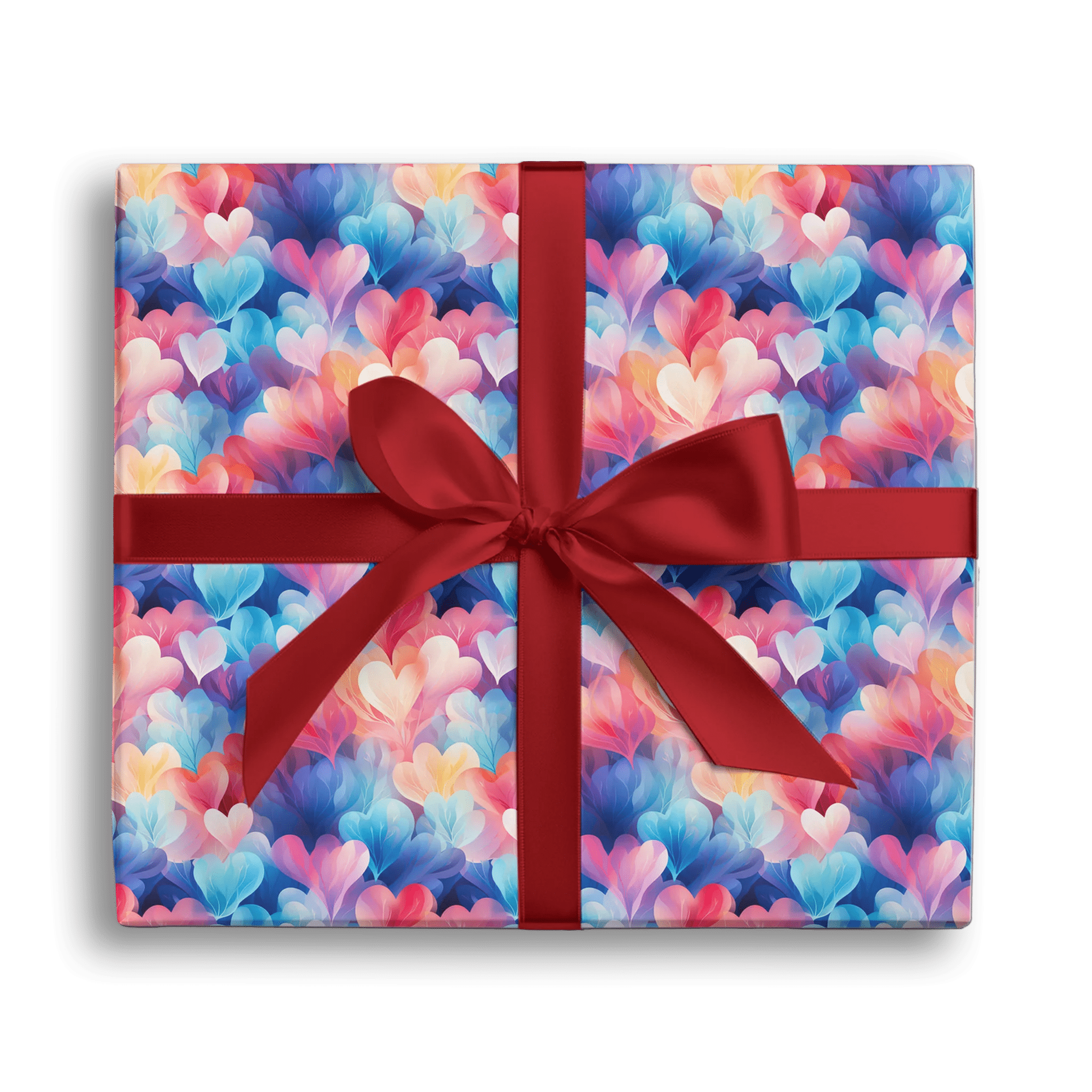 Vibrant Heart Bloom Gift Wrapping Paper