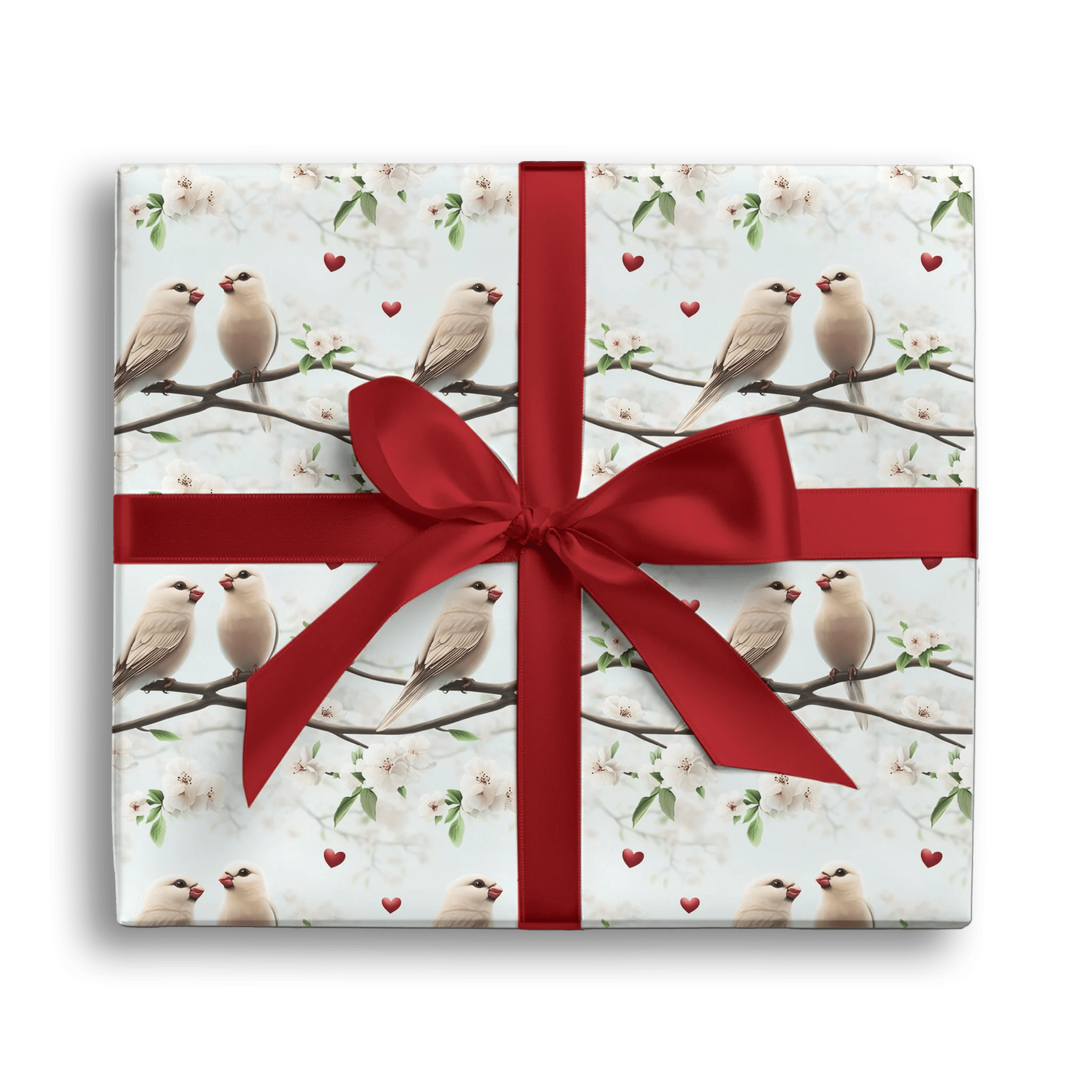 Heartfelt Feathered Pair Gift Wrapping Paper