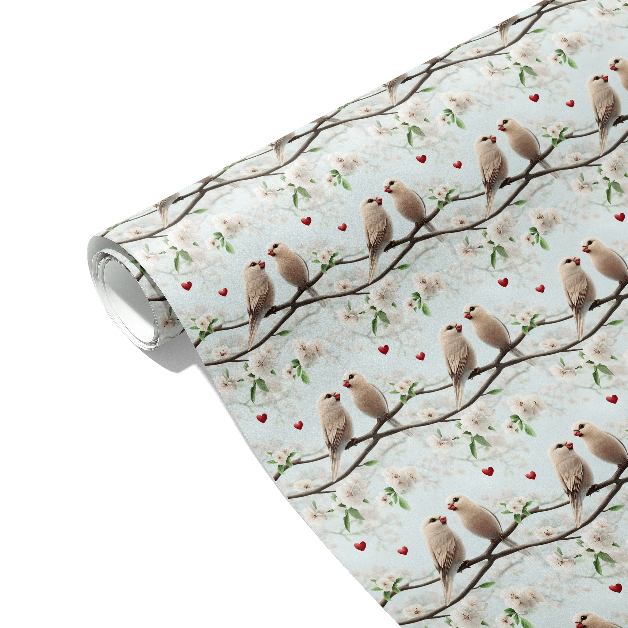 Heartfelt Feathered Pair Gift Wrapping Paper