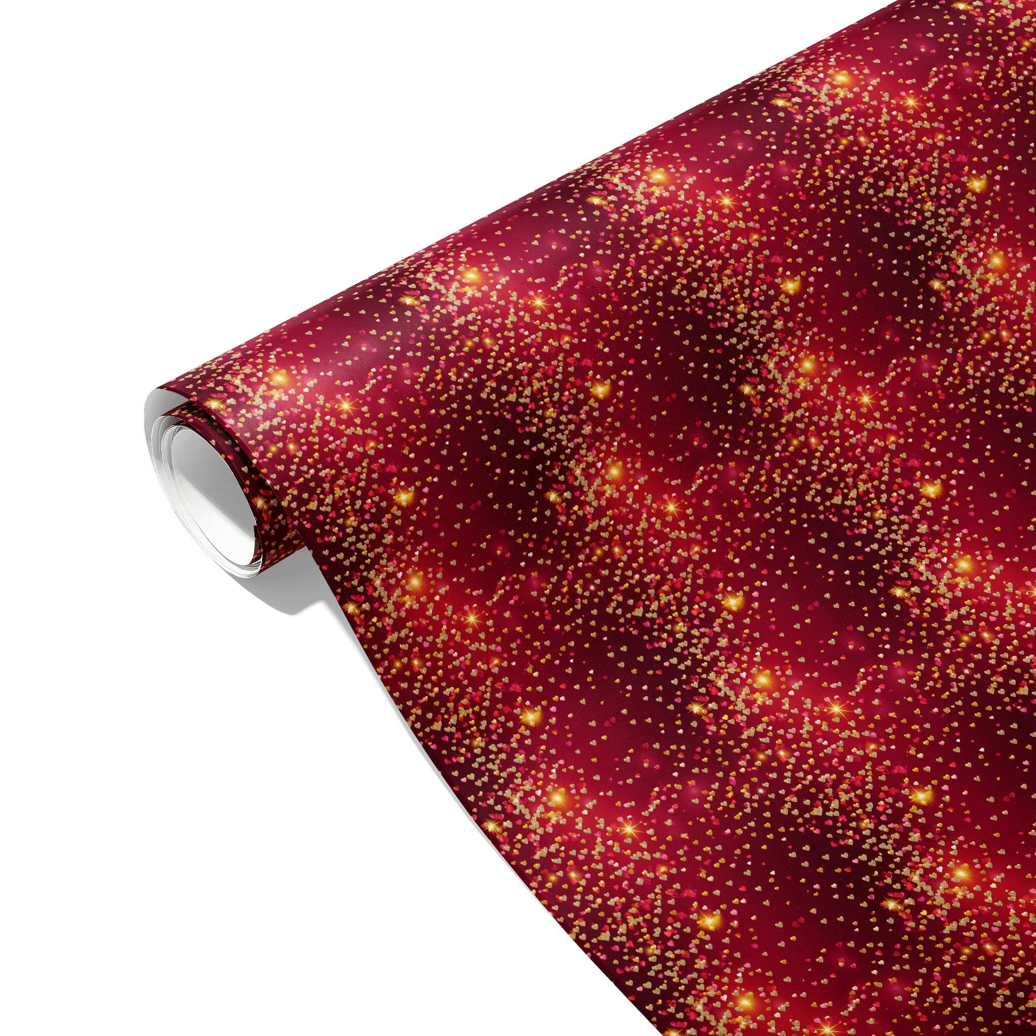 Golden Heart Confetti Gift Wrapping Paper