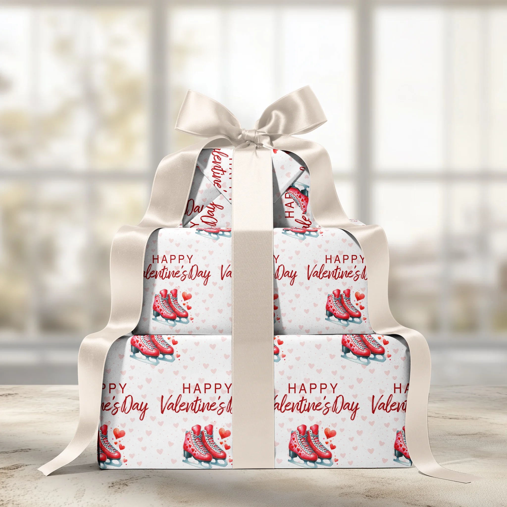 Hearts on Ice Gift Wrapping Paper