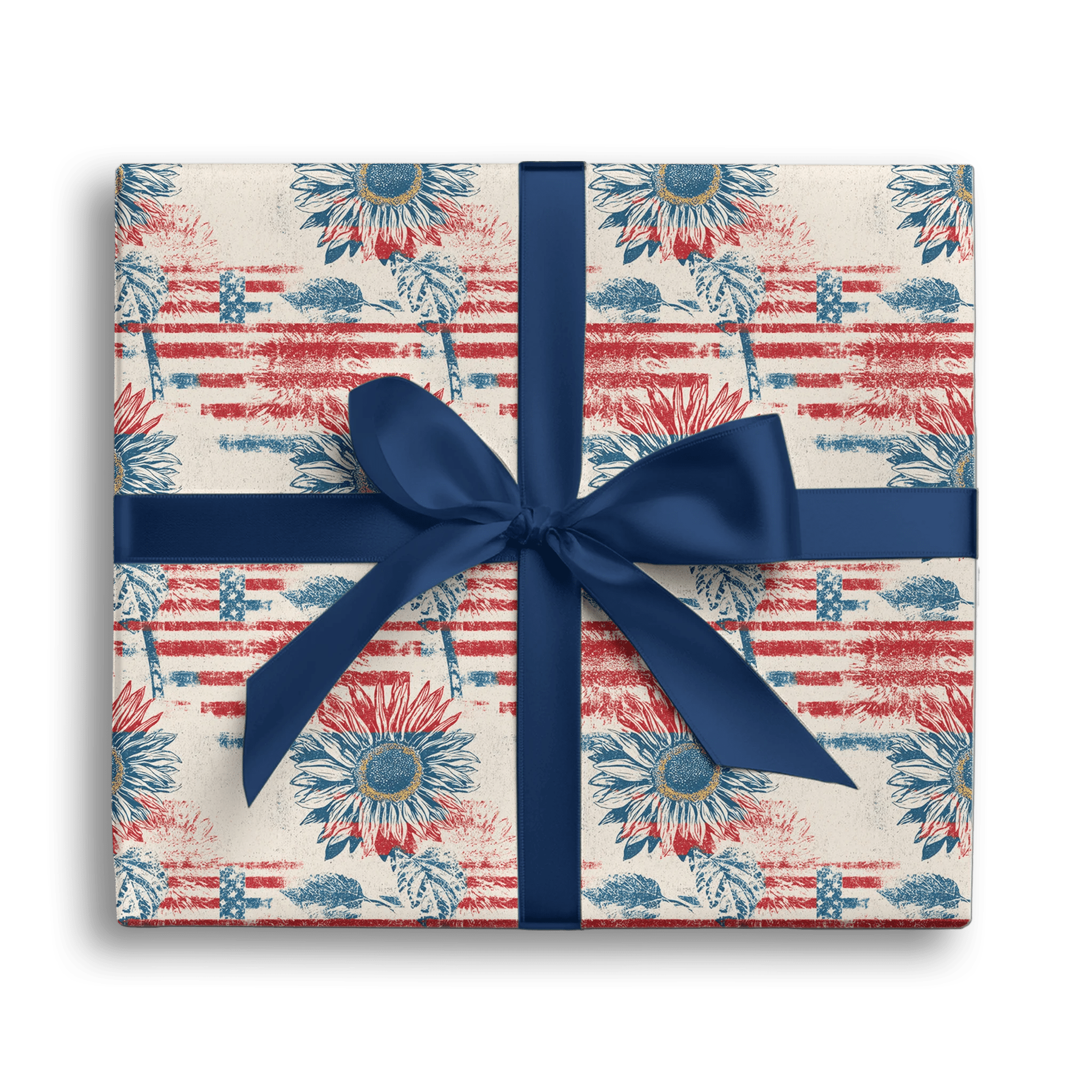 Faded Freedom Flower Gift Wrapping Paper