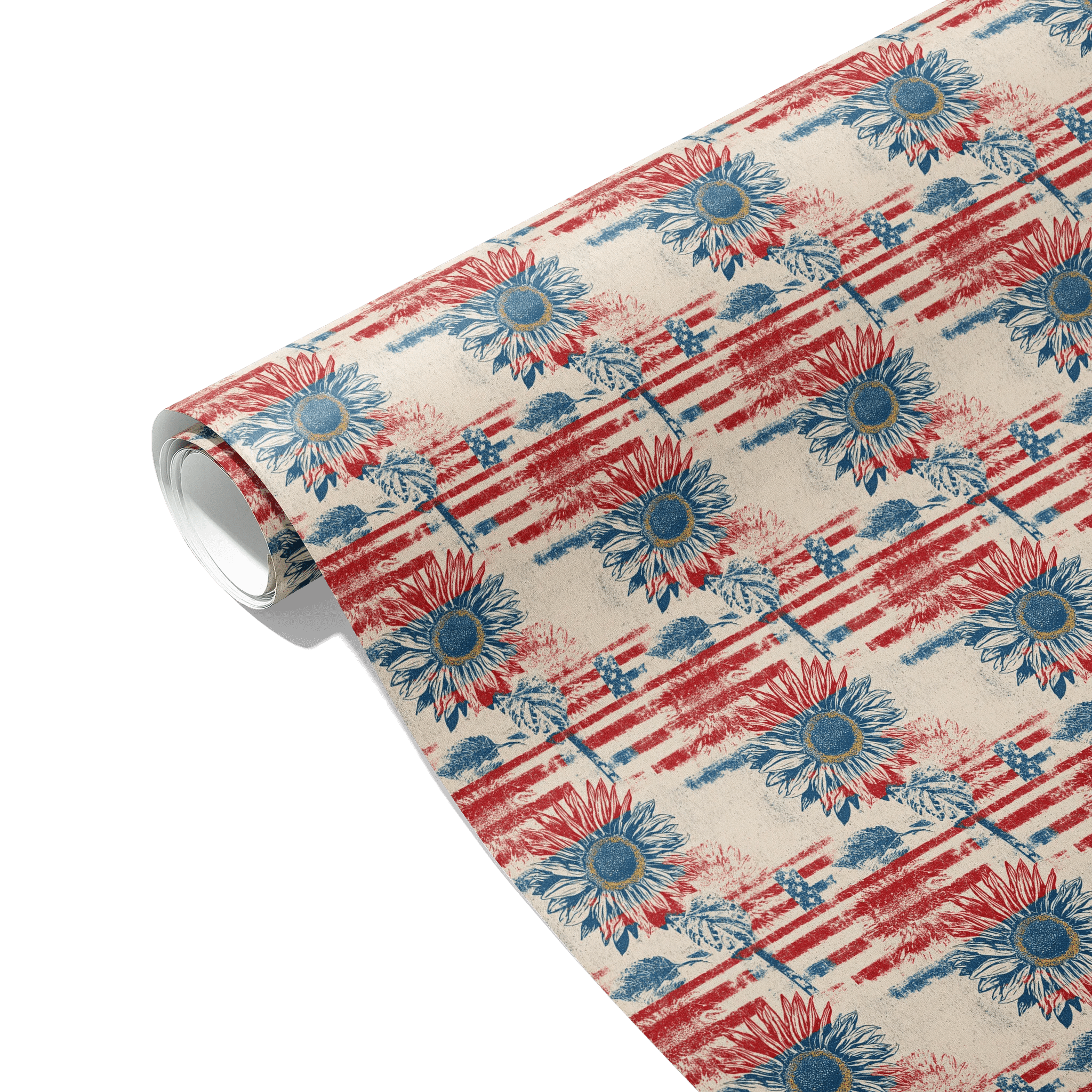 Faded Freedom Flower Gift Wrapping Paper