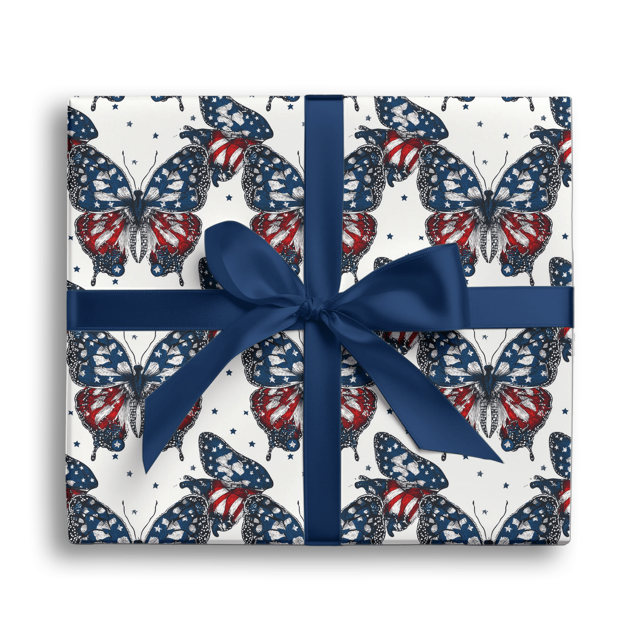 Patriotic Flight Butterflies Gift Wrapping Paper
