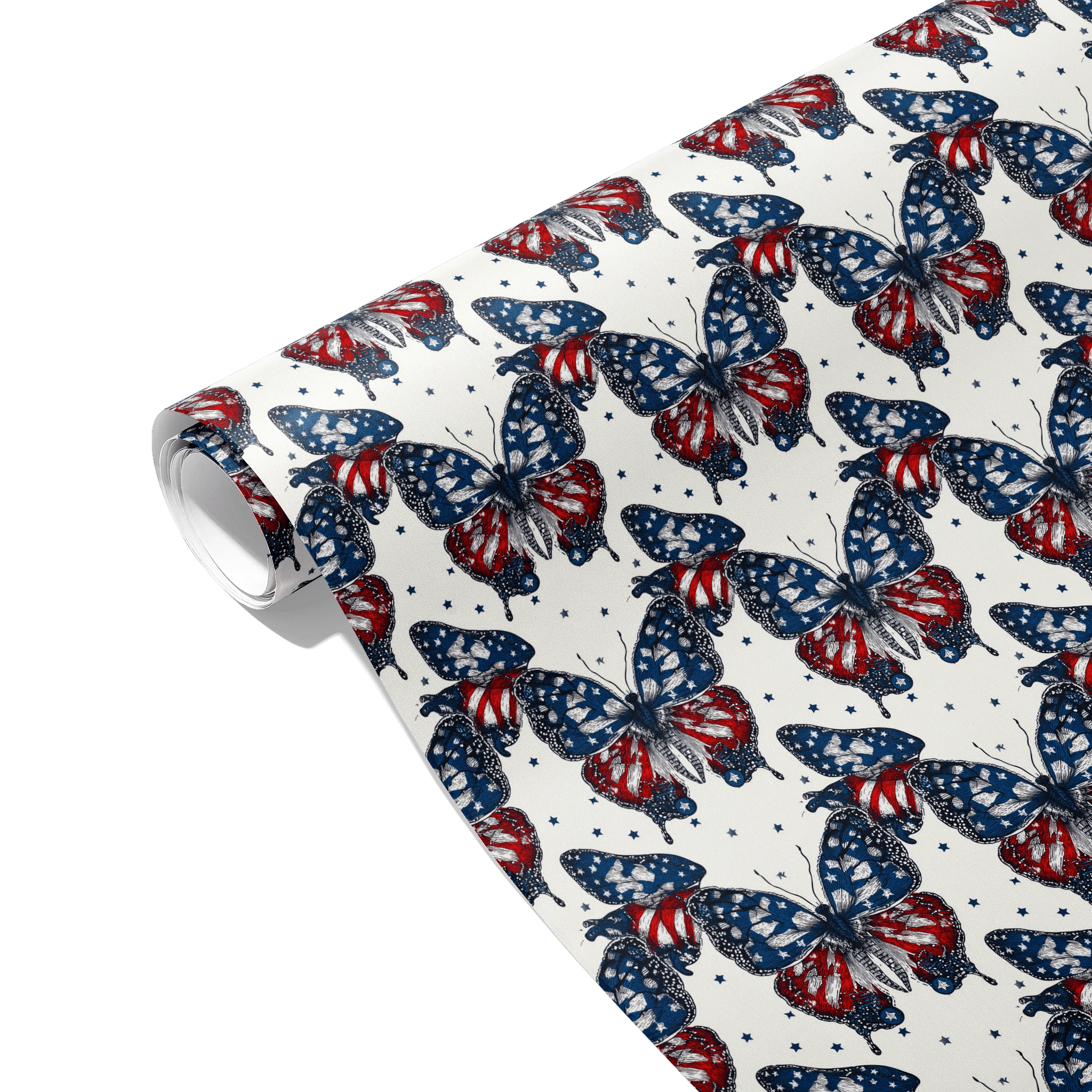 Patriotic Flight Butterflies Gift Wrapping Paper