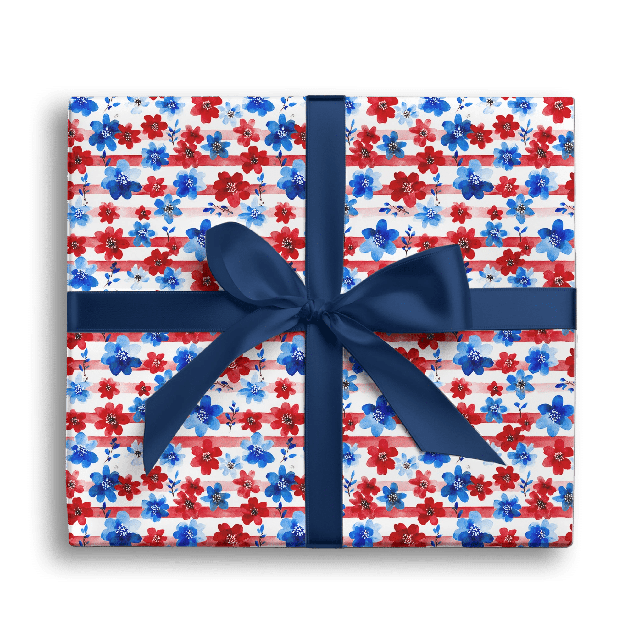 Striped Serenade Flowers Gift Wrapping Paper