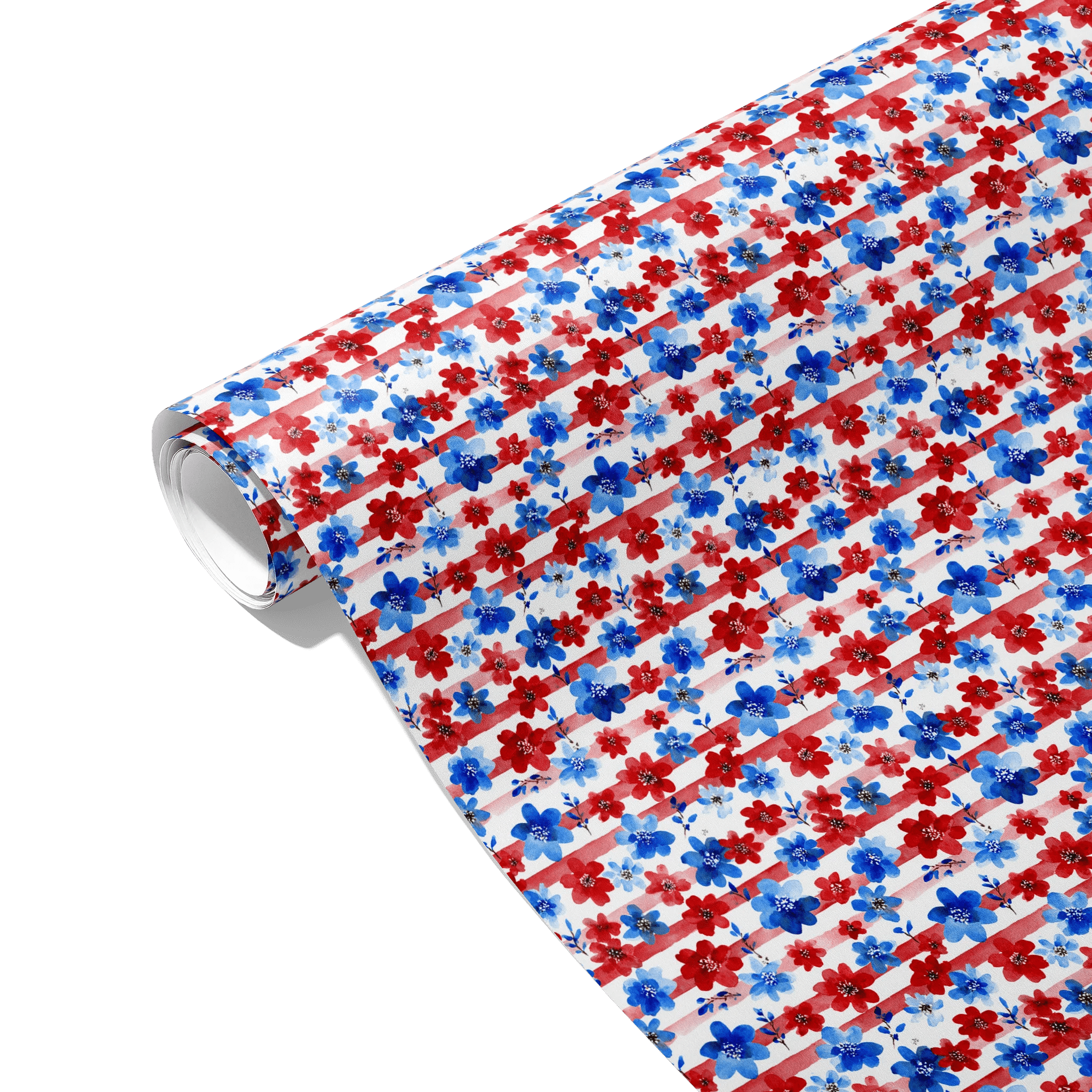 Striped Serenade Flowers Gift Wrapping Paper