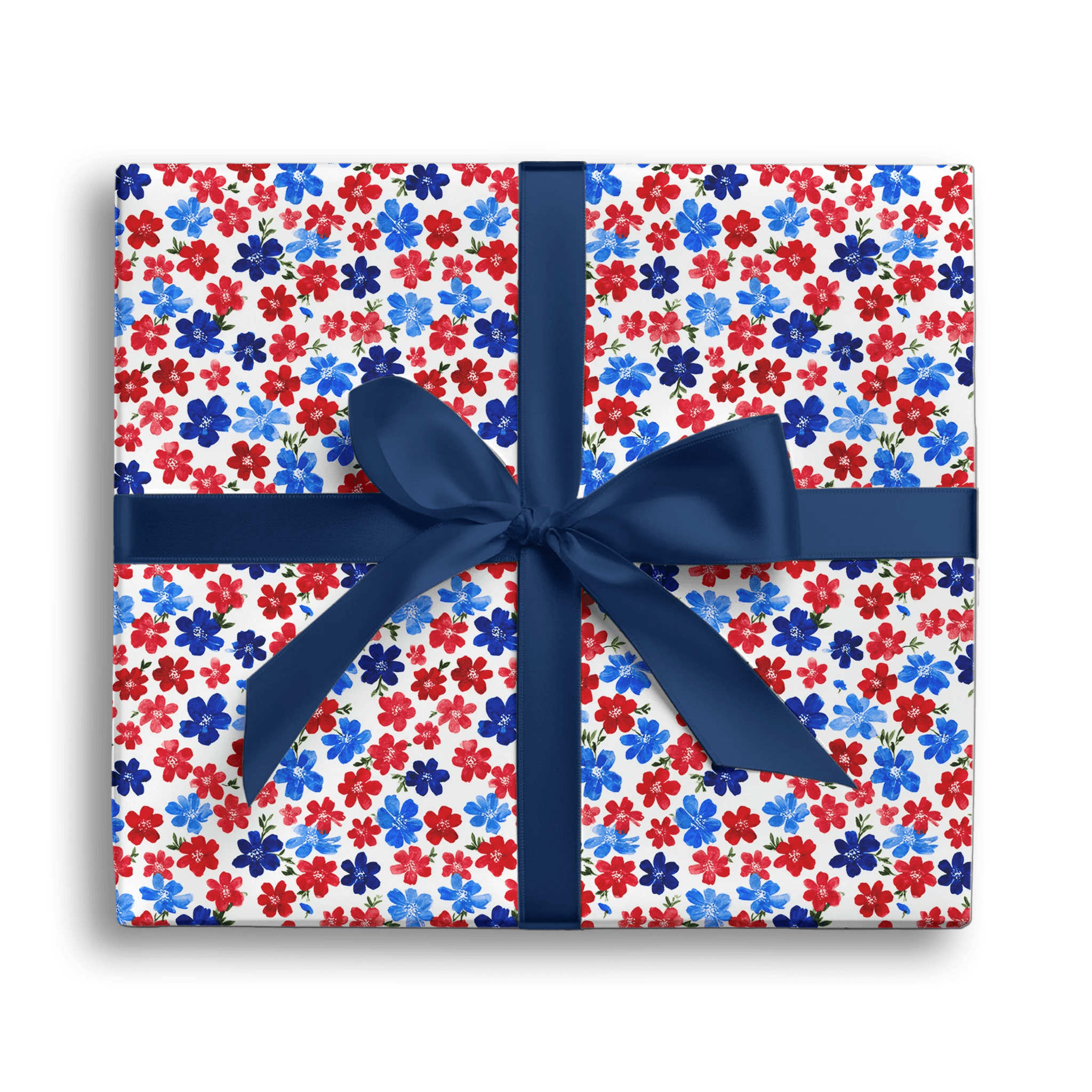 Scattered Patriotic Blooms Gift Wrapping Paper