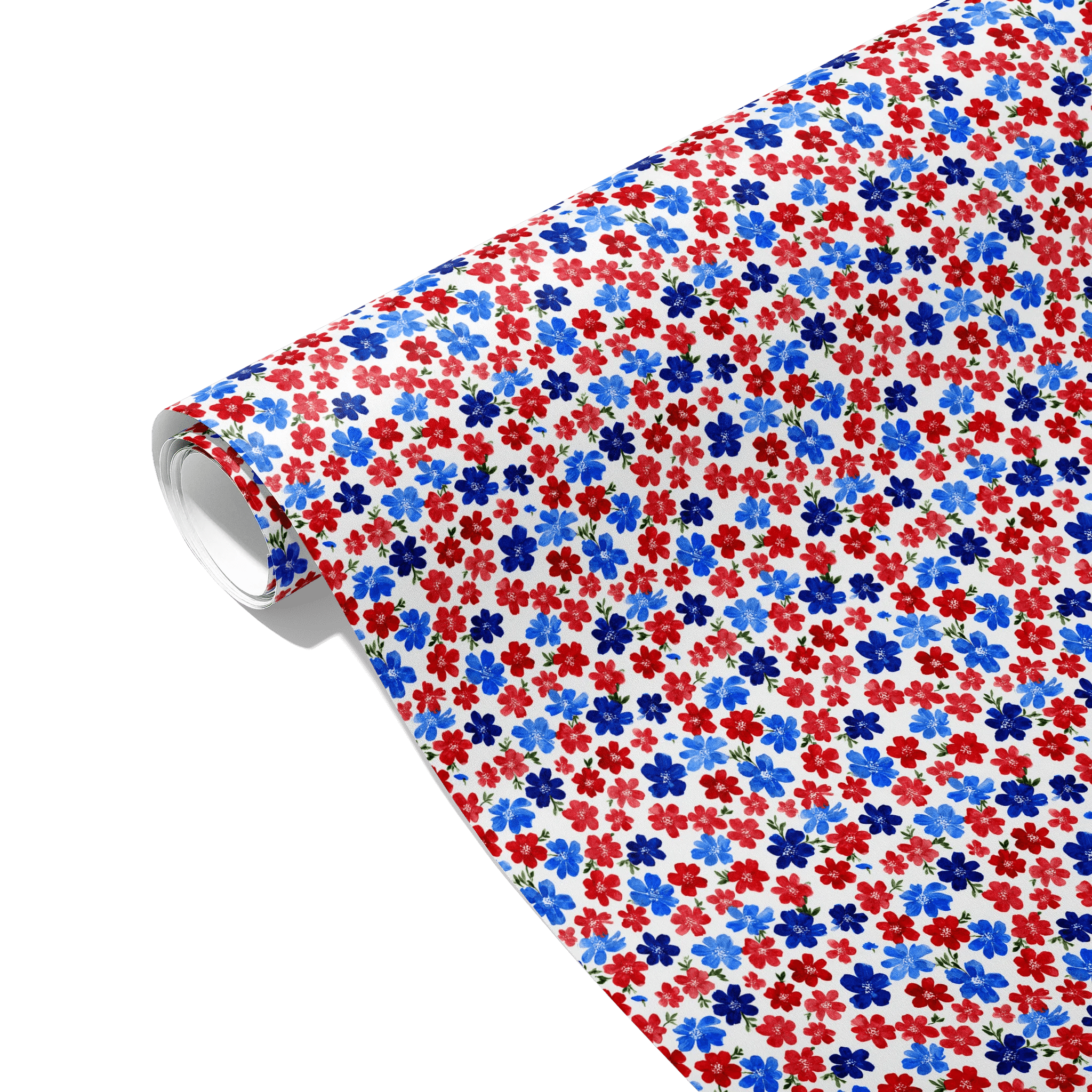 Scattered Patriotic Blooms Gift Wrapping Paper