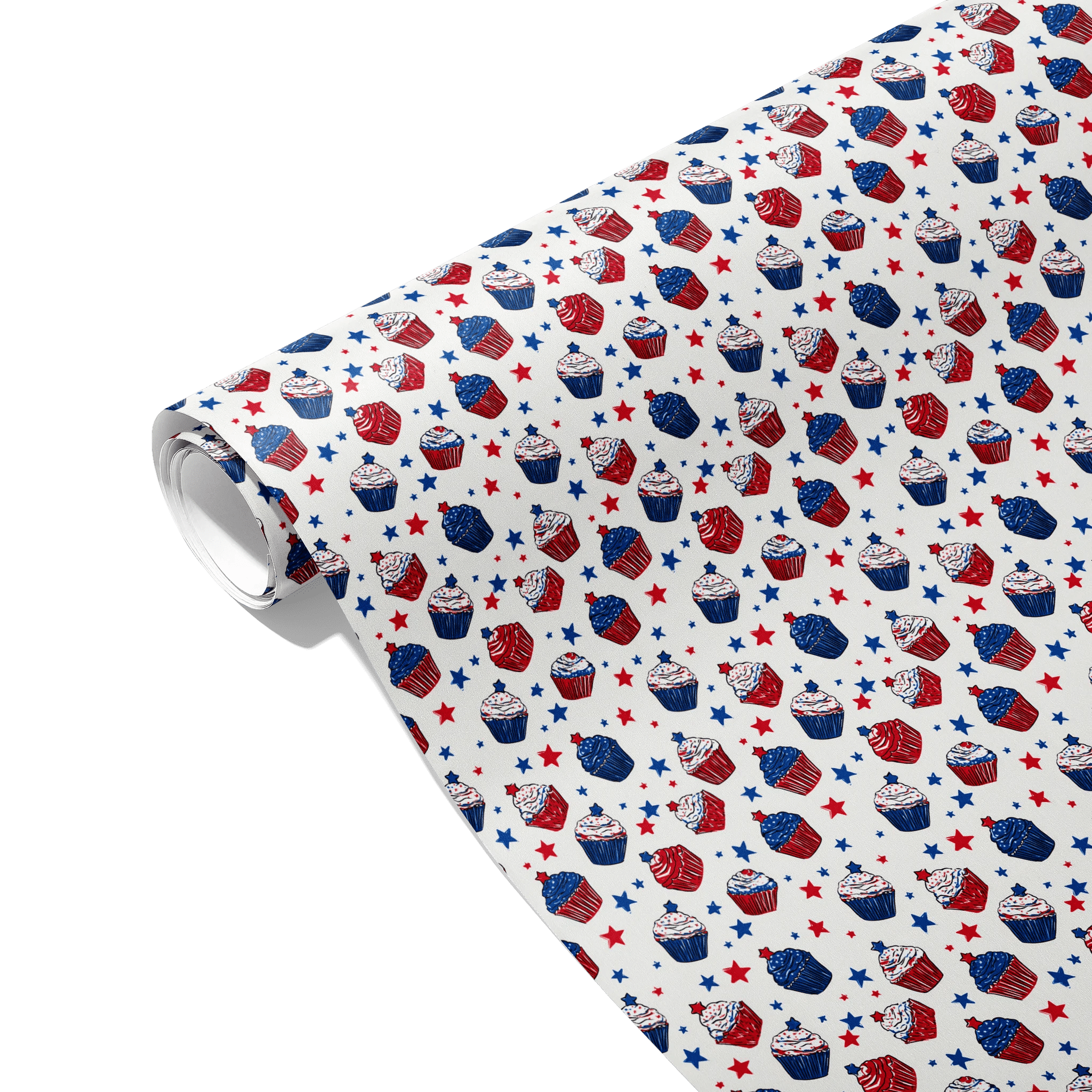 Cupcake Festive Stars Gift Wrapping Paper
