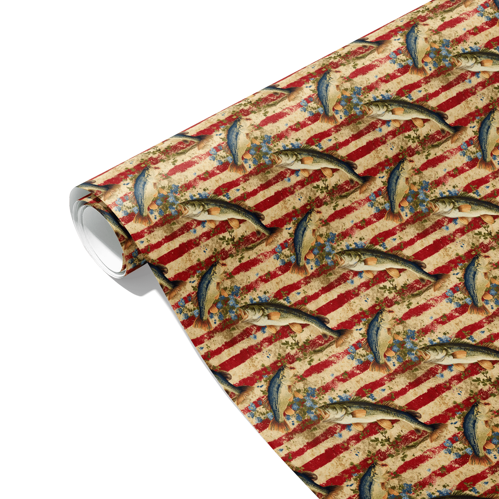 Patriotic Catch Fish Gift Wrapping Paper