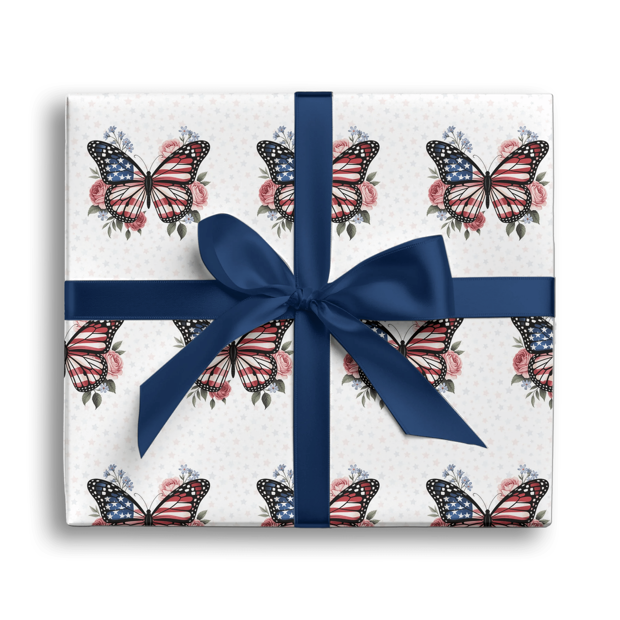 Butterfly's Rose Bouquet Gift Wrapping Paper