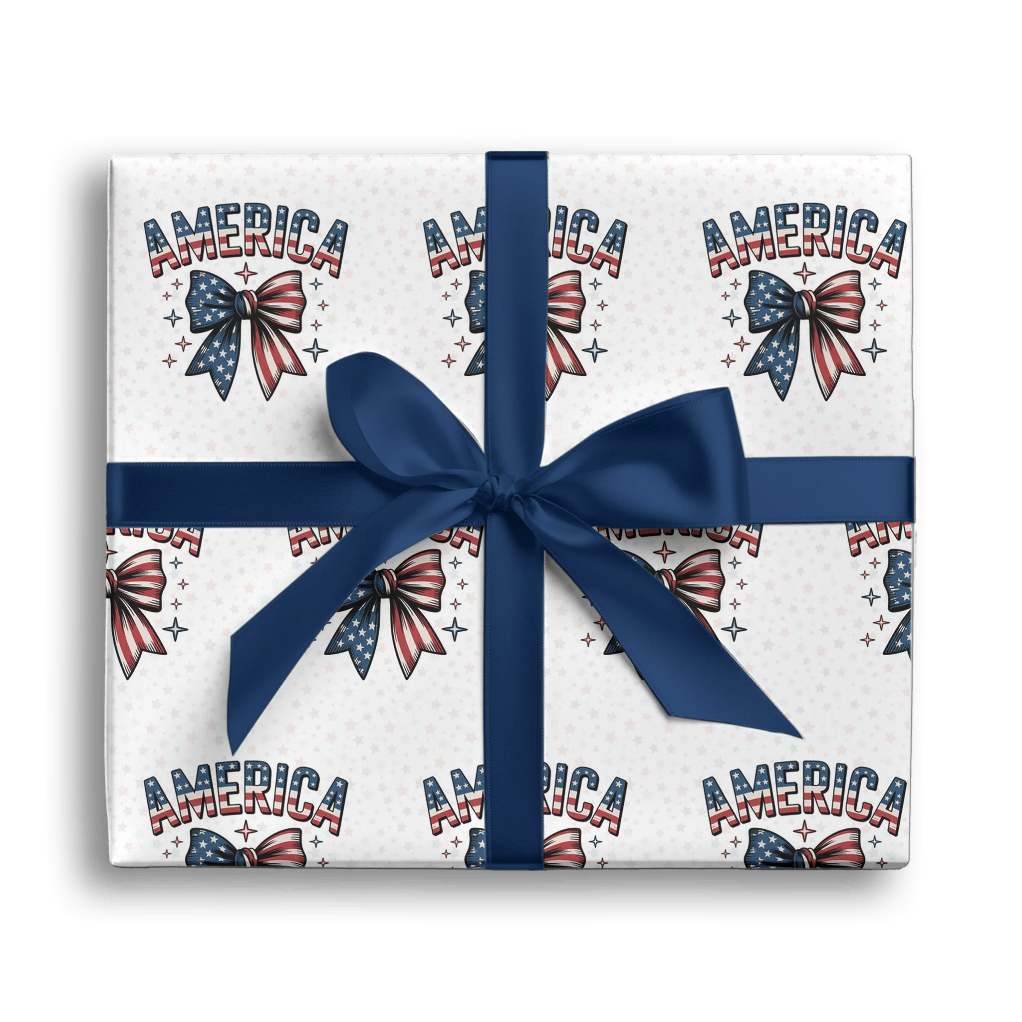 Bow-tied Banner America Gift Wrapping Paper