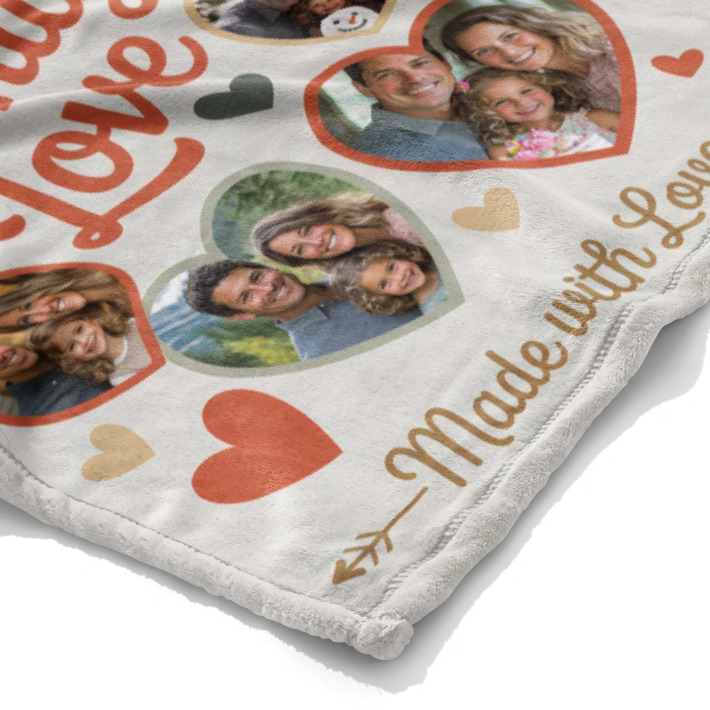 Family Love Personalized Photo Plush Blanket