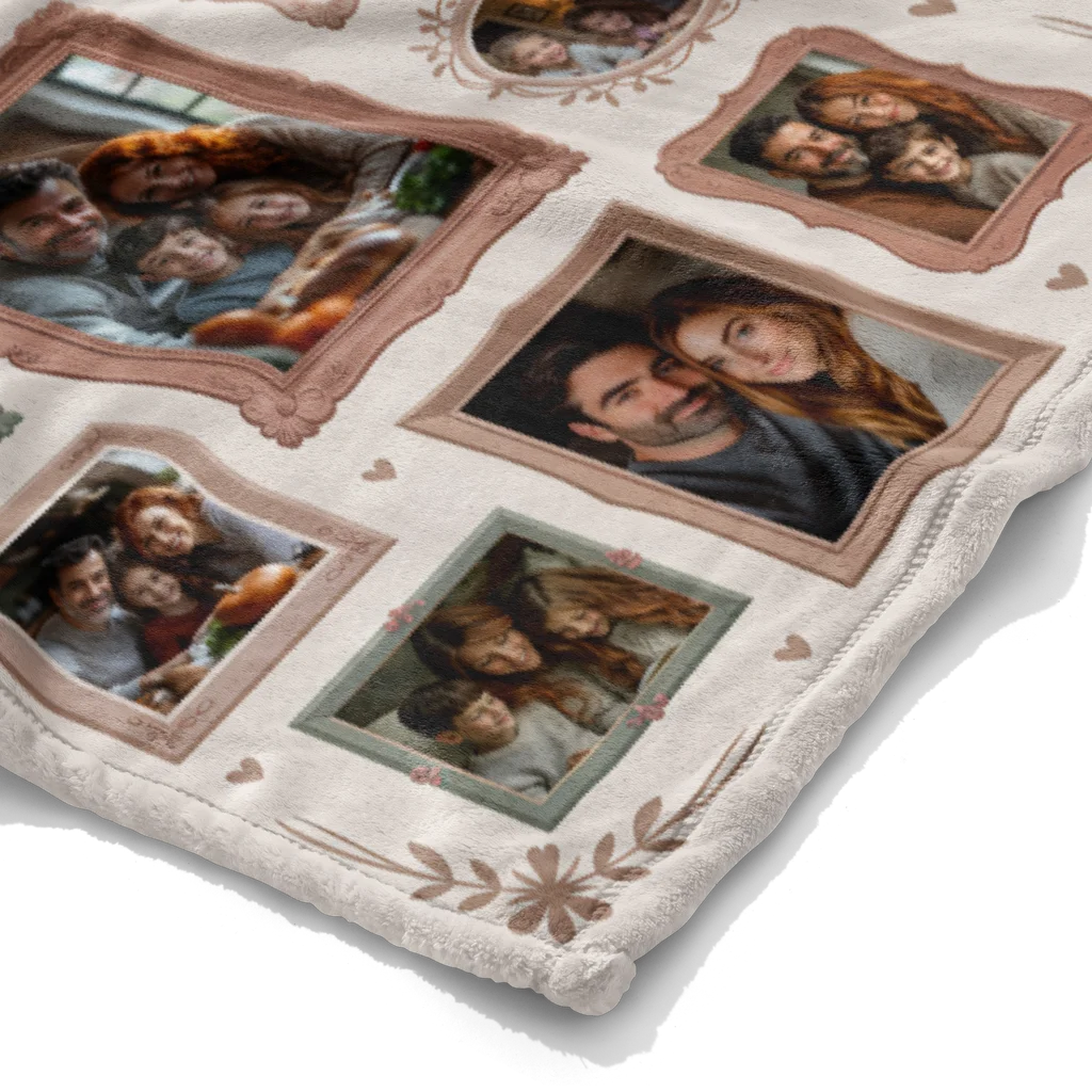Family Memories Personalized Photo Plush Blanket