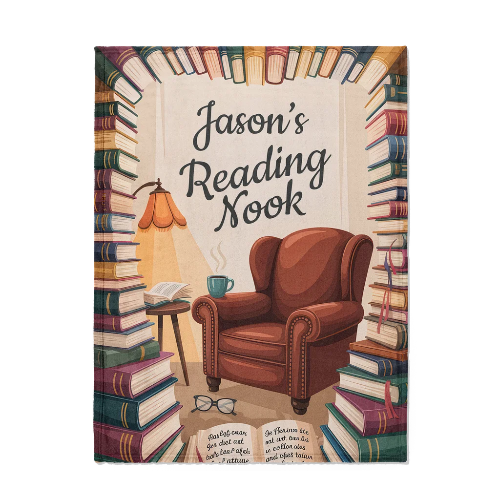 Reading Nook Personalized Plush Blanket
