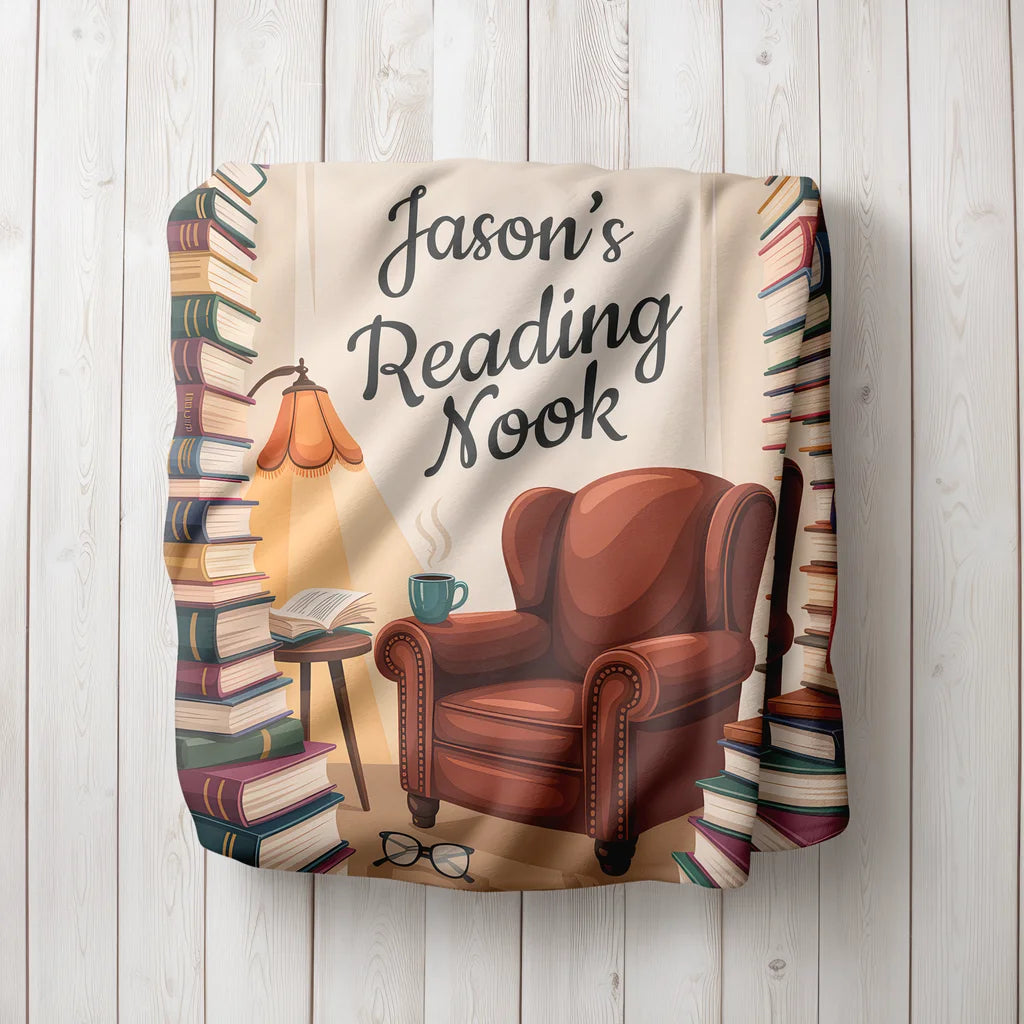 Reading Nook Personalized Plush Blanket