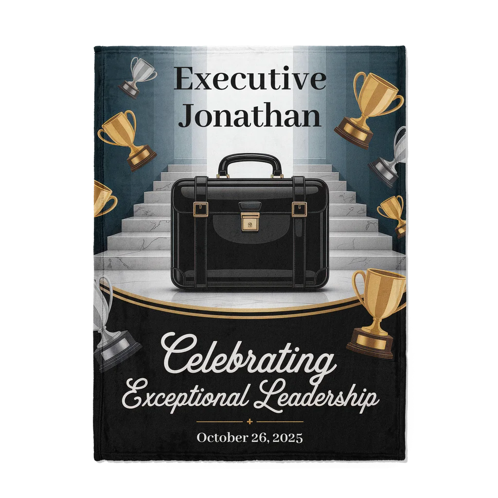 Men's Executive Promotion Achievement Personalized Plush Blanket