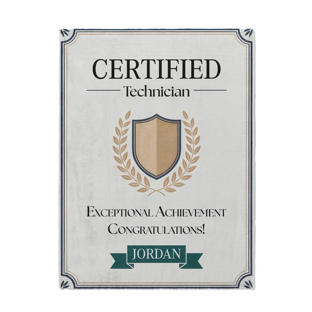 Professional Certification Achievement Personalized Plush Blanket